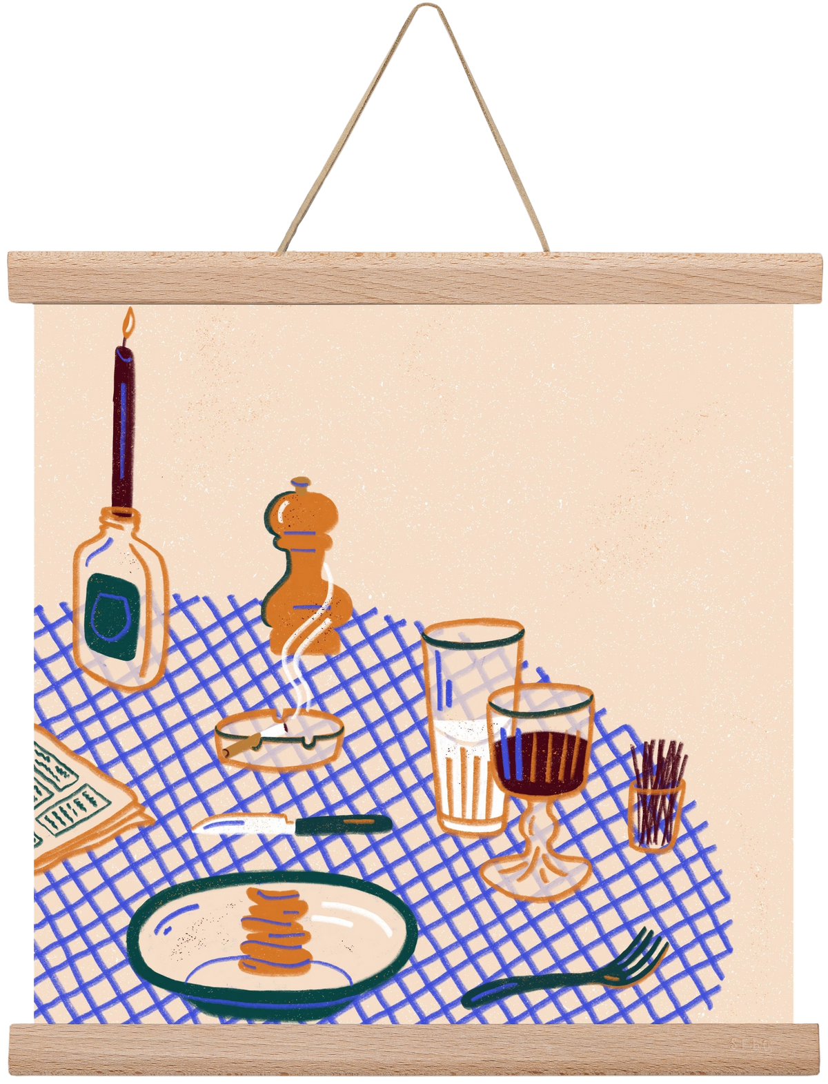 Tabletop, 30x30 cm (30x30 cm), Tölgy akasztó