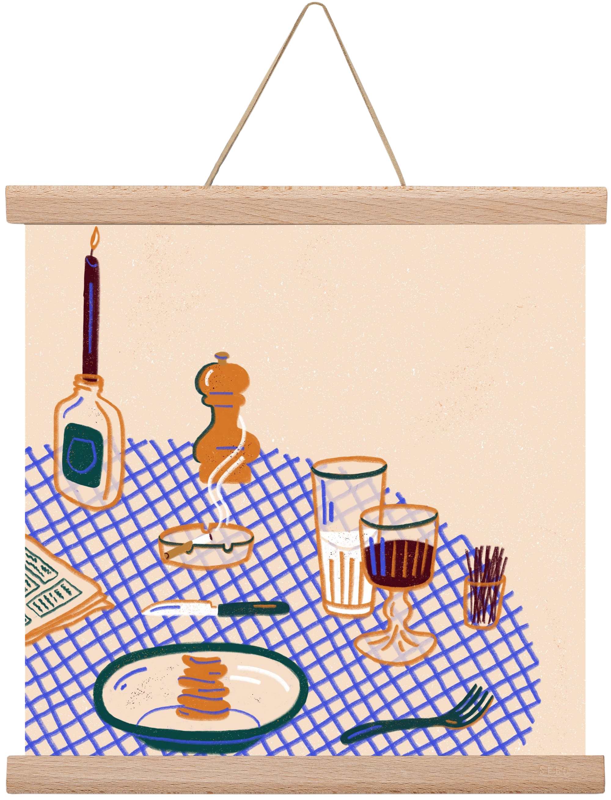 Tabletop, 30x30 cm (30x30 cm), Tölgy akasztó