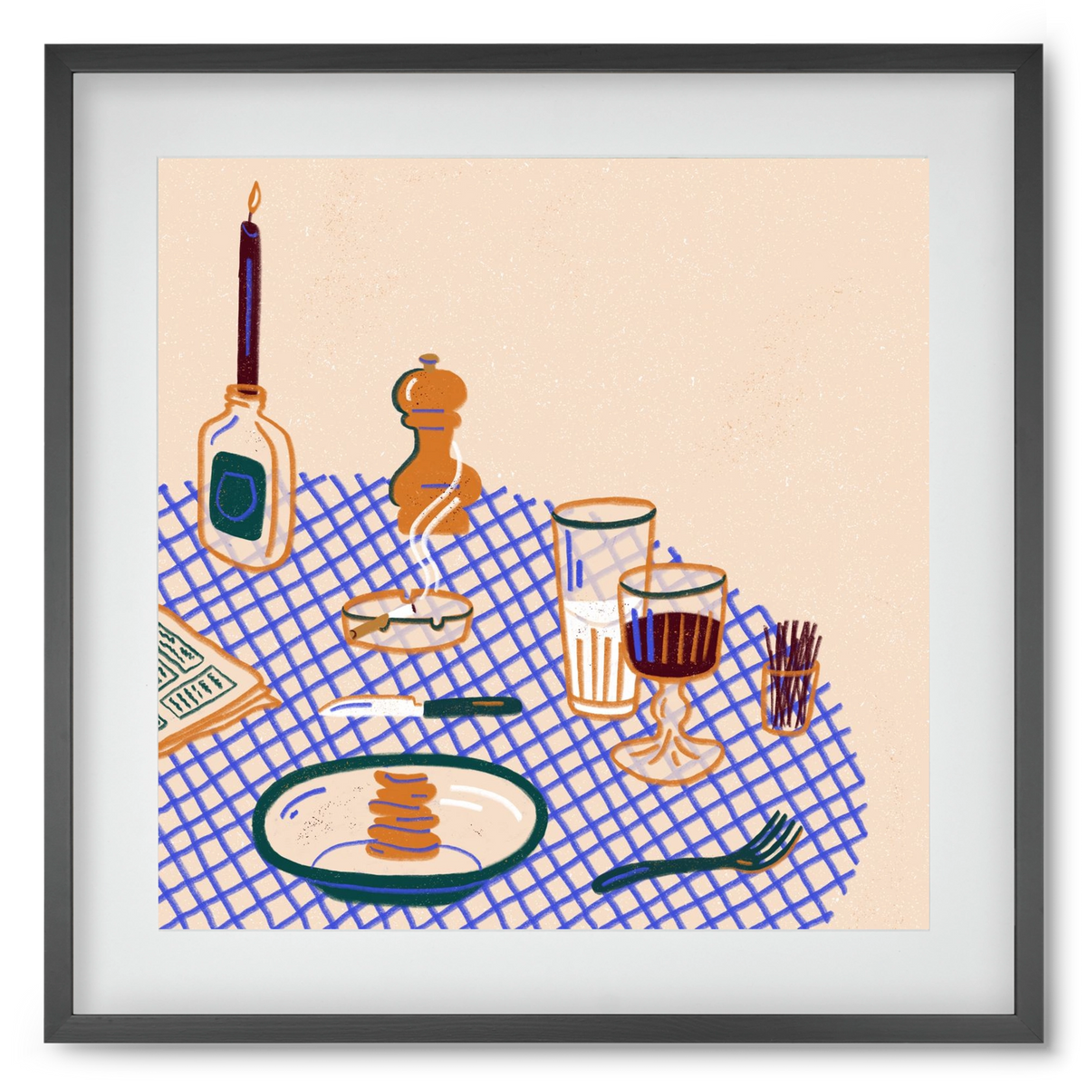 Tabletop, 50x50 cm (40x40 cm), Fekete keret, paszpartuval