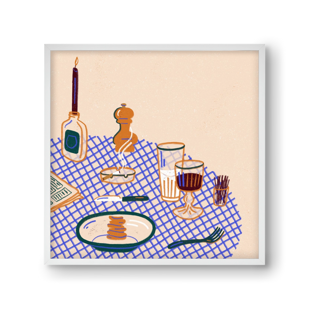 Tabletop, 30x30 cm (30x30 cm), Fehér keret