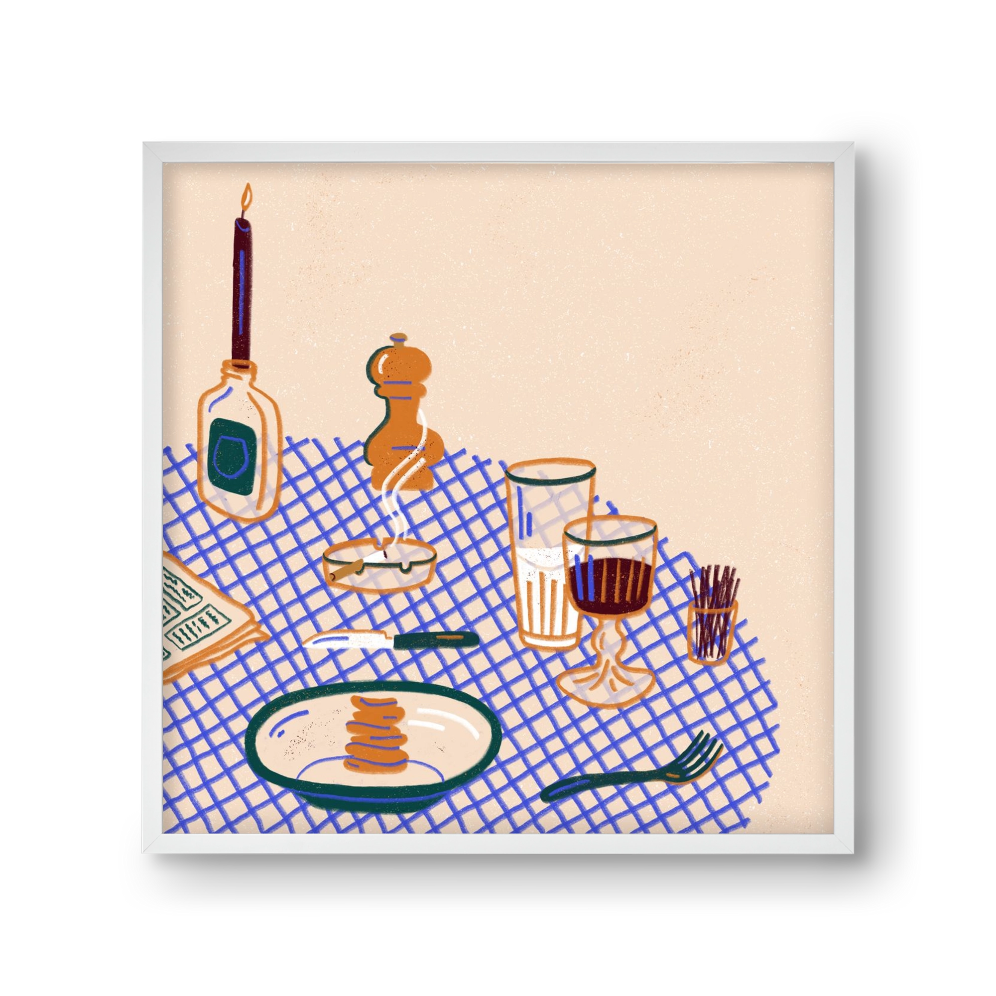 Tabletop, 30x30 cm (30x30 cm), Fehér keret