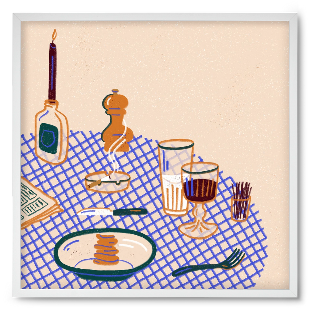 Tabletop, 50x50 cm (50x50 cm), Fehér keret