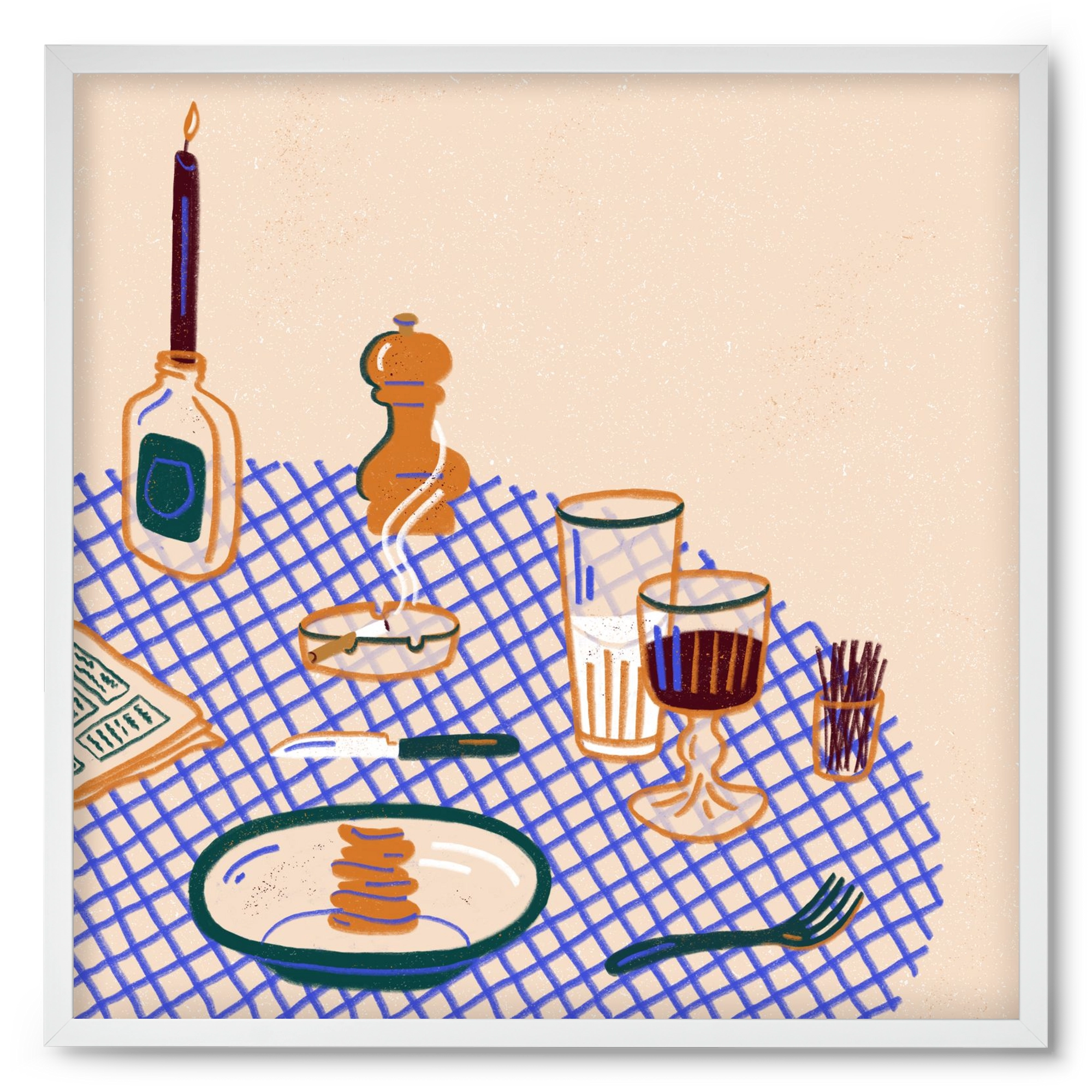 Tabletop, 50x50 cm (50x50 cm), Fehér keret