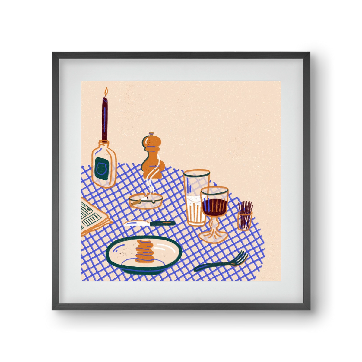 Tabletop, 30x30 cm (20x20 cm), Fekete keret, paszpartuval