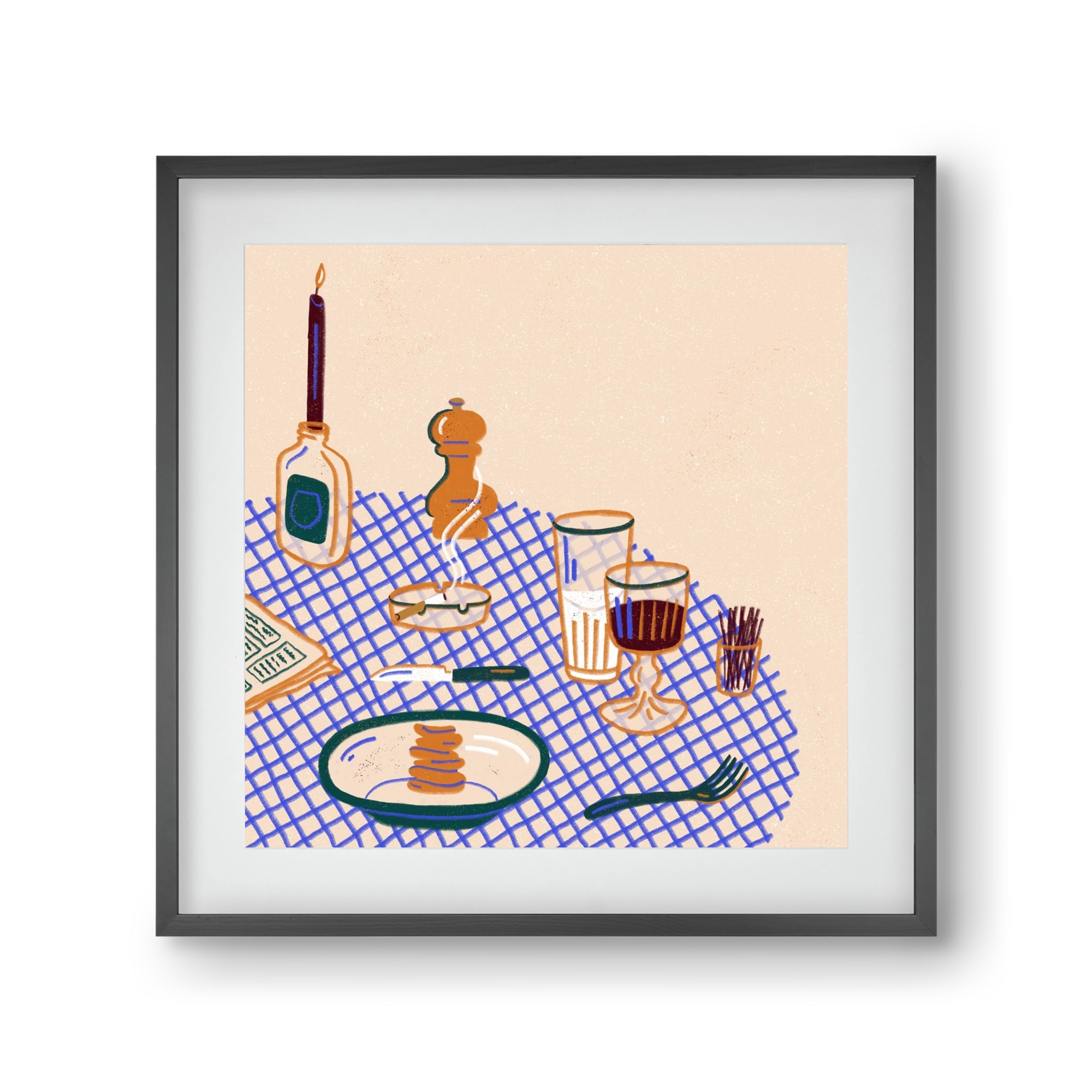 Tabletop, 30x30 cm (20x20 cm), Fekete keret, paszpartuval