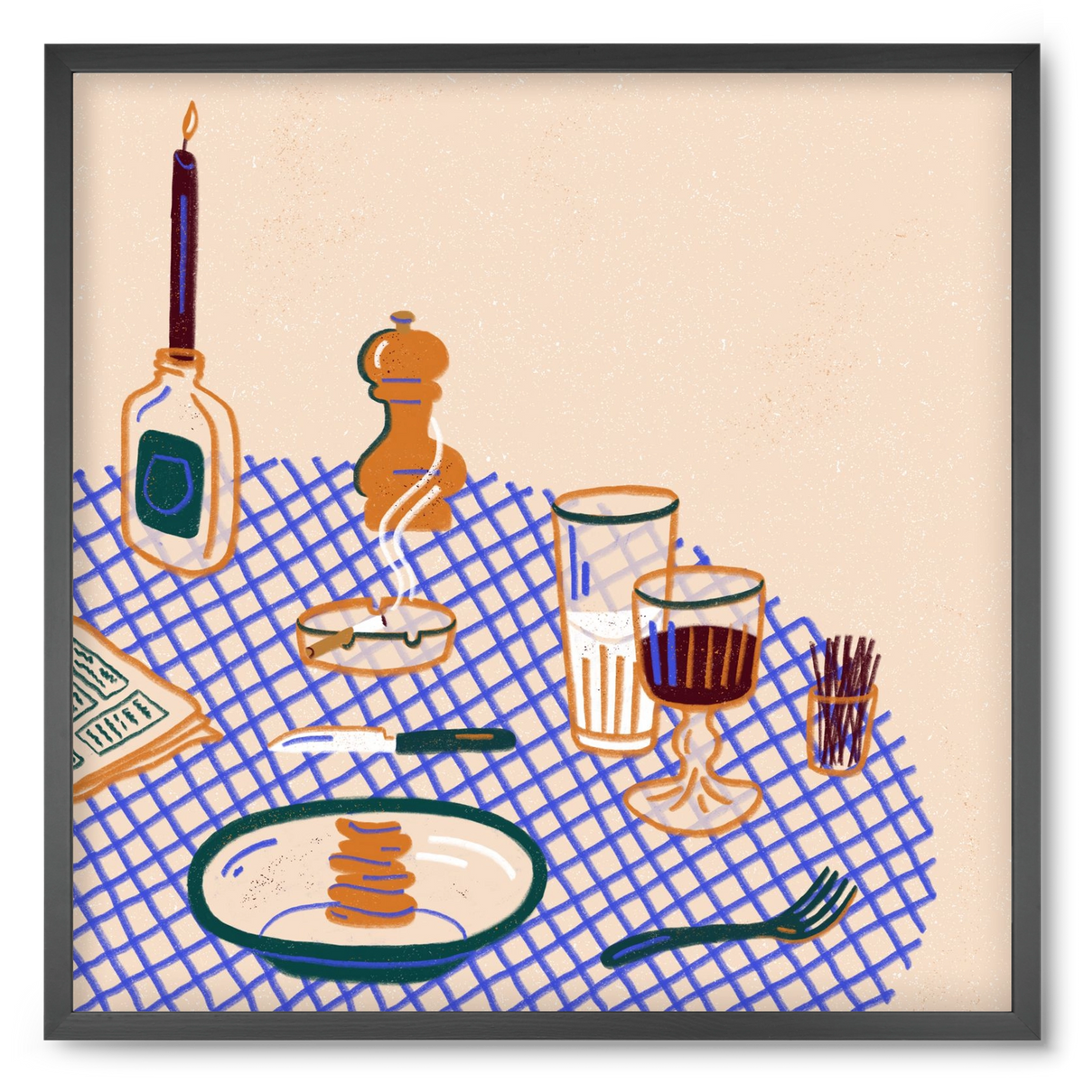 Tabletop, 50x50 cm (50x50 cm), Fekete keret