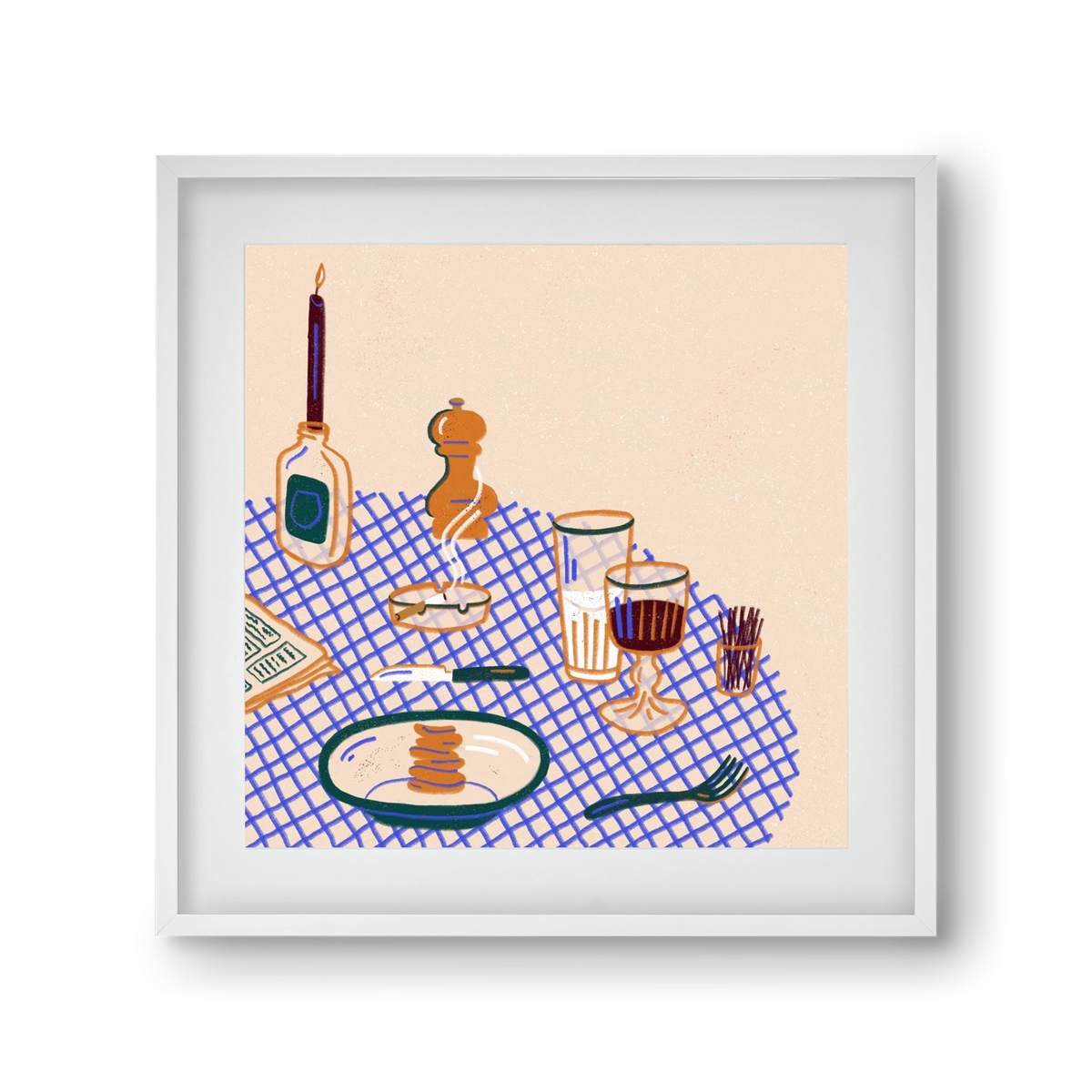 Tabletop, 30x30 cm (20x20 cm), Fehér keret, paszpartuval