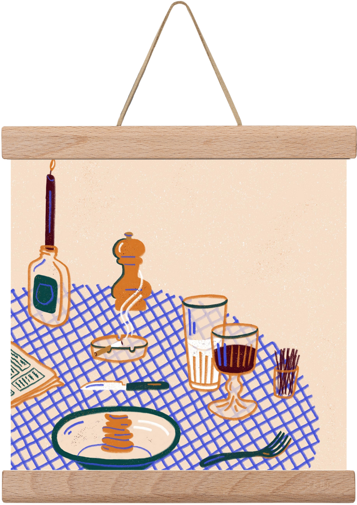 Tabletop, 20x20 cm (20x20 cm), Tölgy akasztó