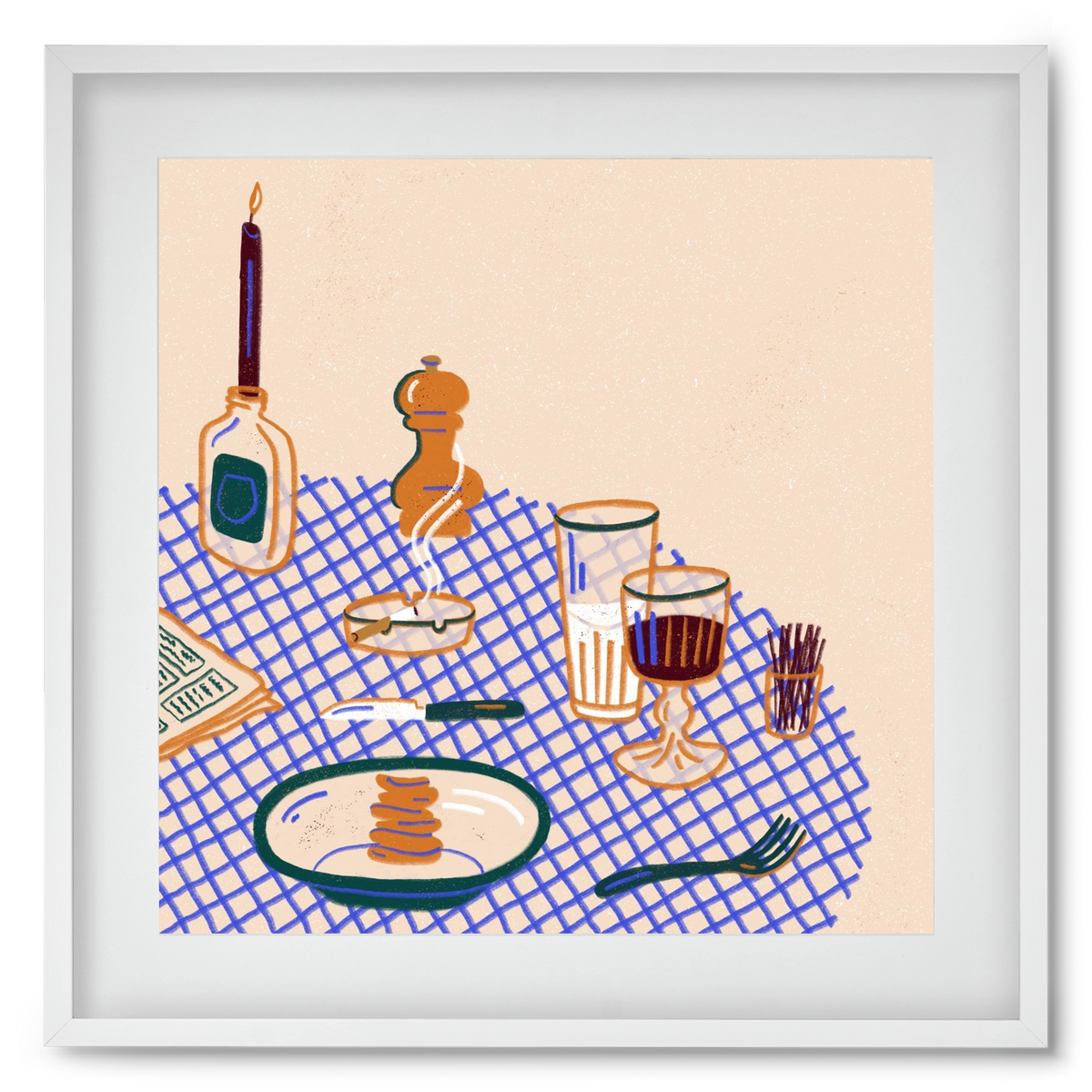 Tabletop, 50x50 cm (40x40 cm), Fehér keret, paszpartuval