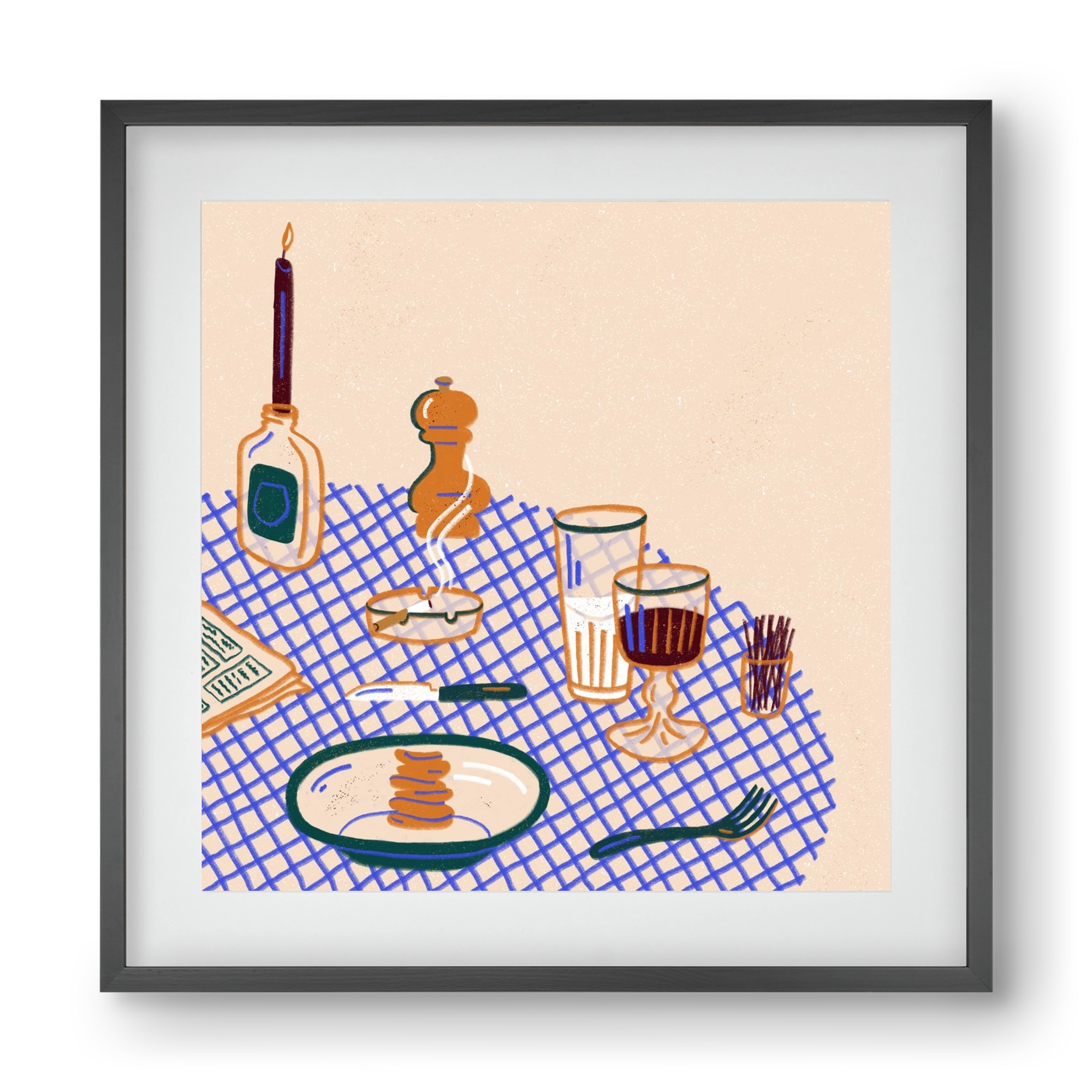 Tabletop, 40x40 cm (30x30 cm), Fekete keret, paszpartuval