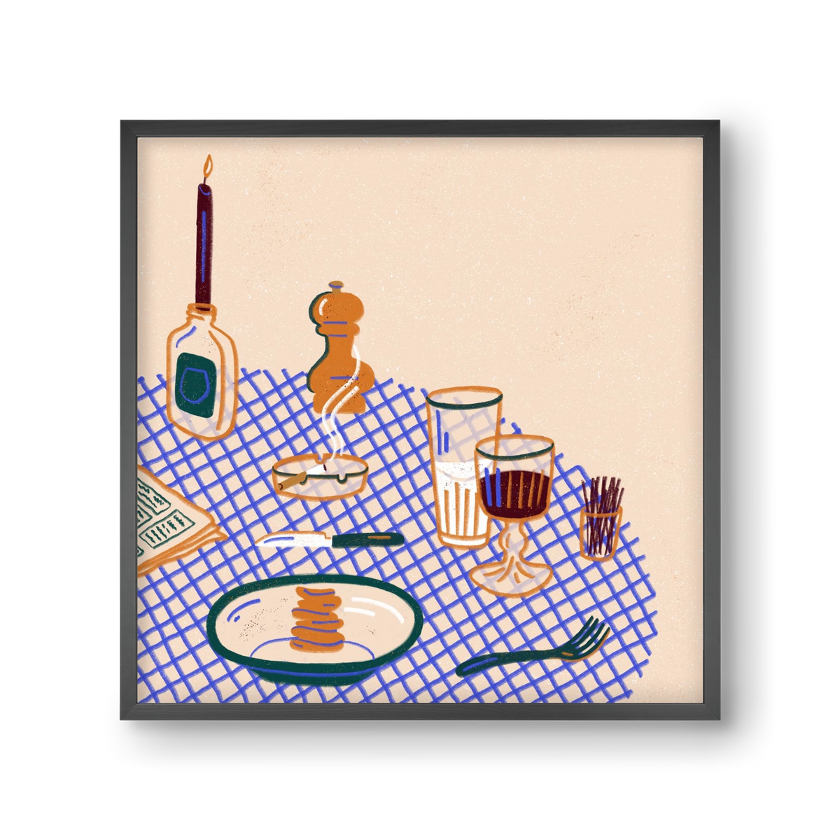 Tabletop, 30x30 cm (30x30 cm), Fekete keret