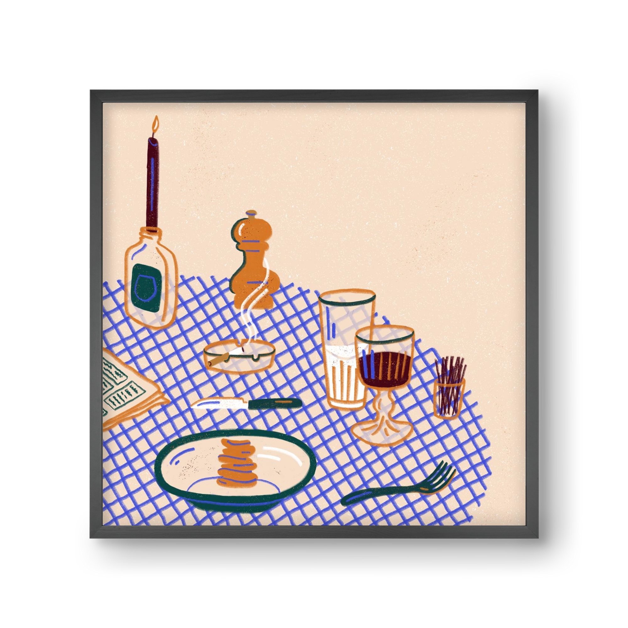 Tabletop, 30x30 cm (30x30 cm), Fekete keret