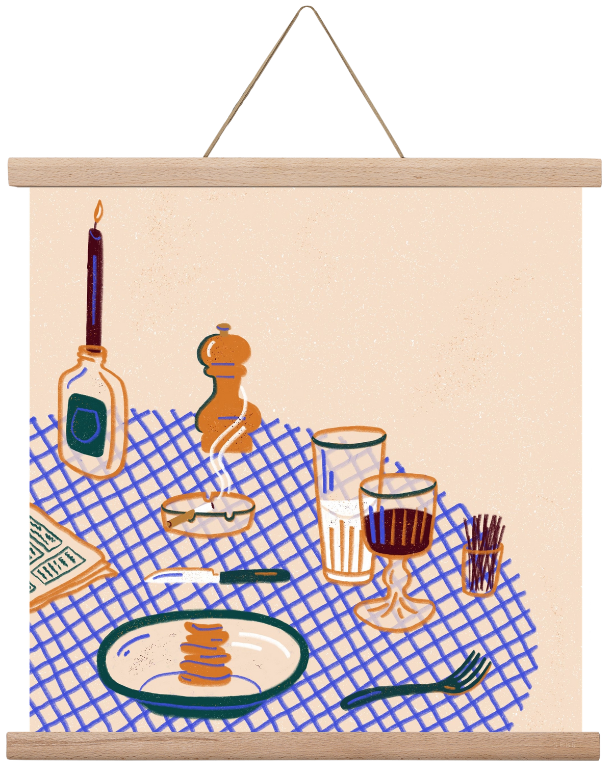 Tabletop, 40x40 cm (40x40 cm), Tölgy akasztó