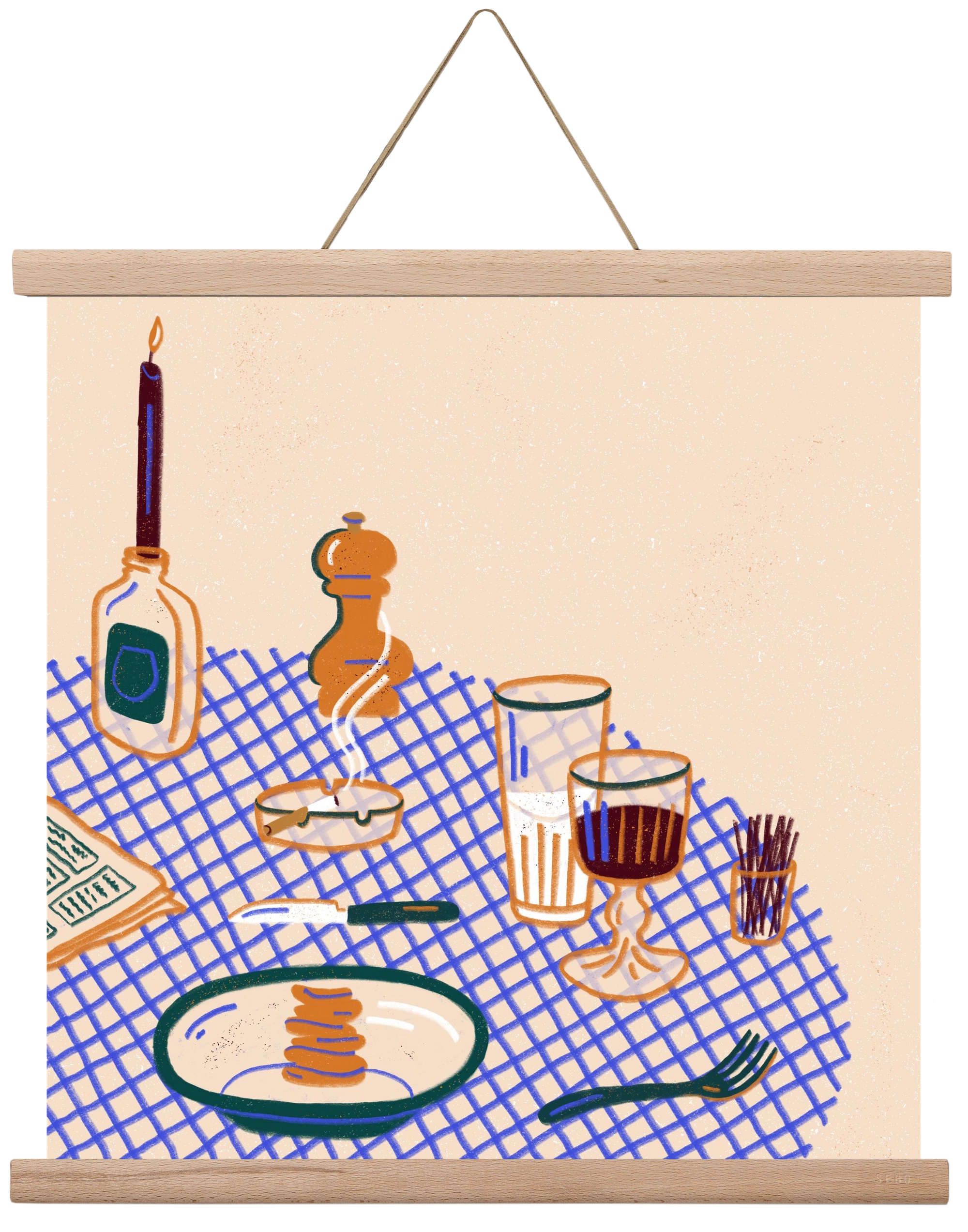 Tabletop, 40x40 cm (40x40 cm), Tölgy akasztó