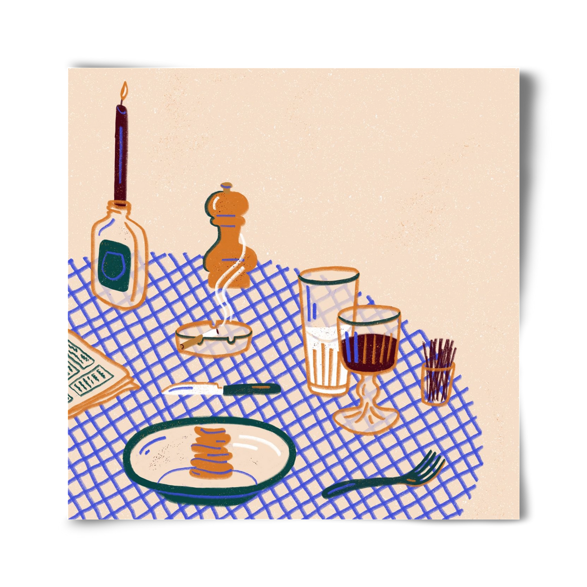 Tabletop, 40x40 cm, Keret nélkül