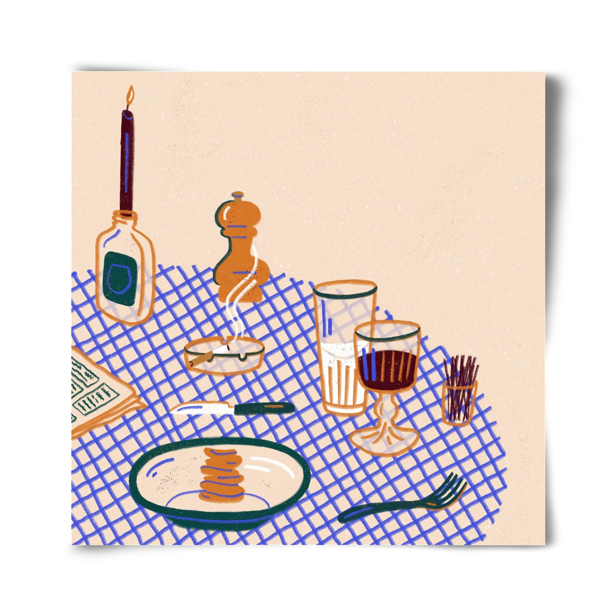 Tabletop, 40x40 cm, Keret nélkül