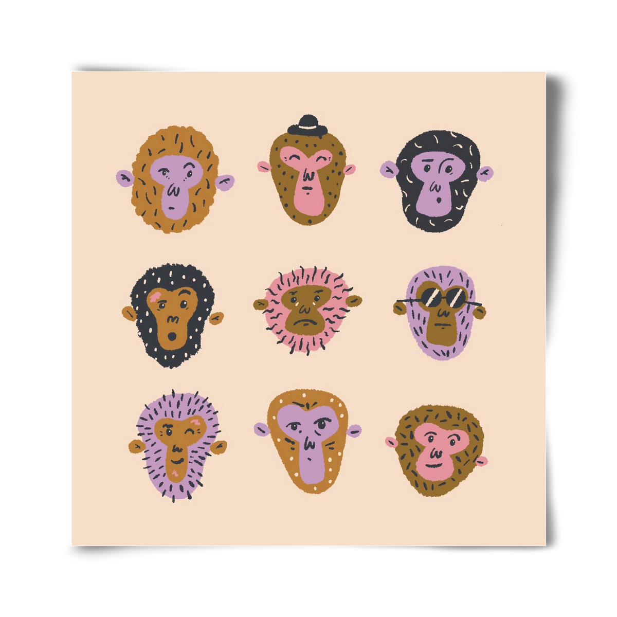 Monkey Gang, 40x40 cm, Keret nélkül