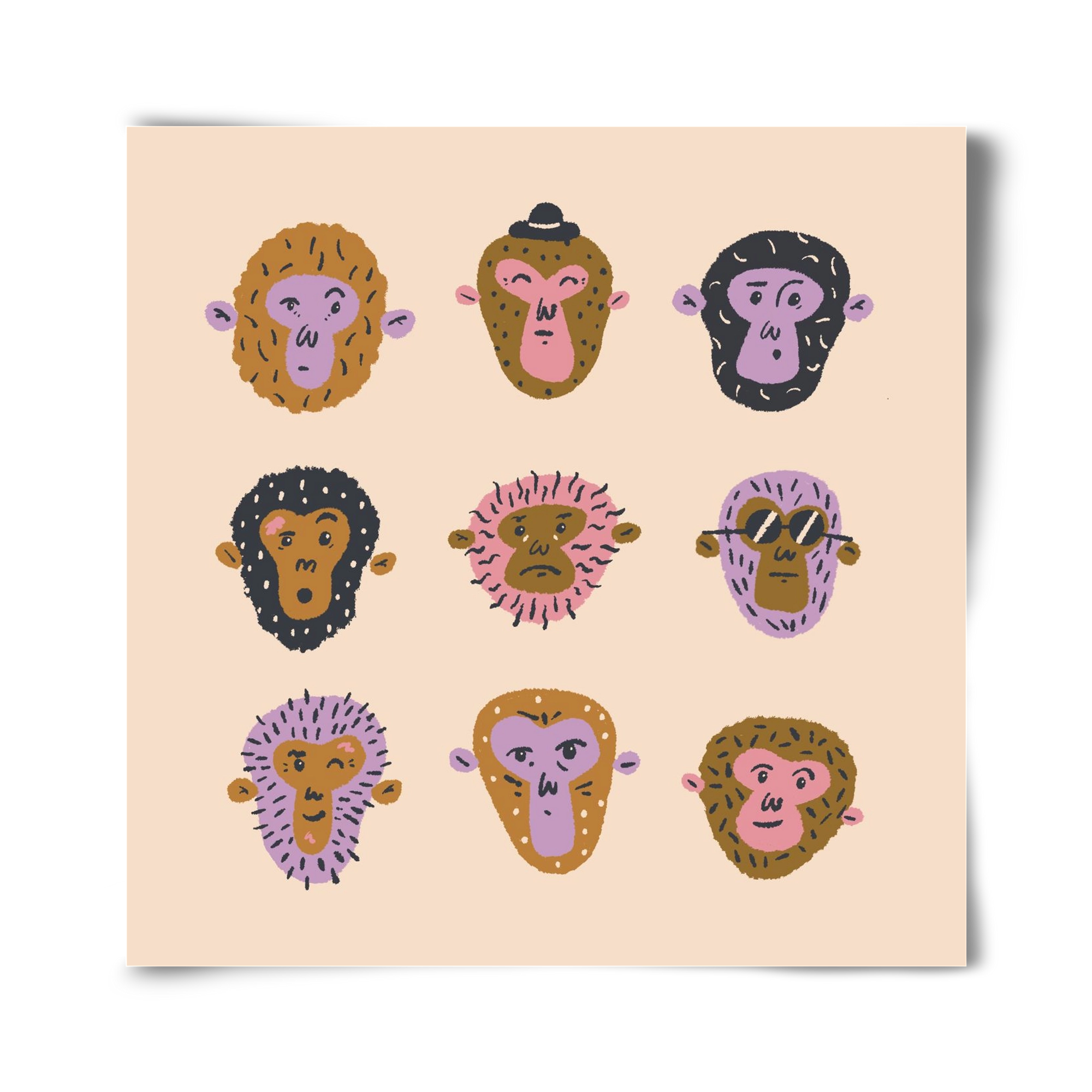 Monkey Gang, 40x40 cm, Keret nélkül