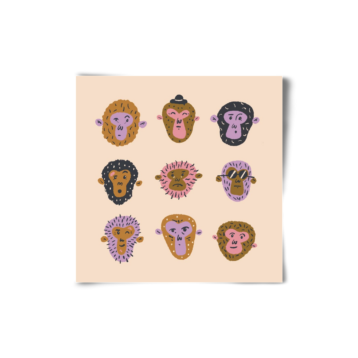 Monkey Gang, 20x20 cm, Keret nélkül
