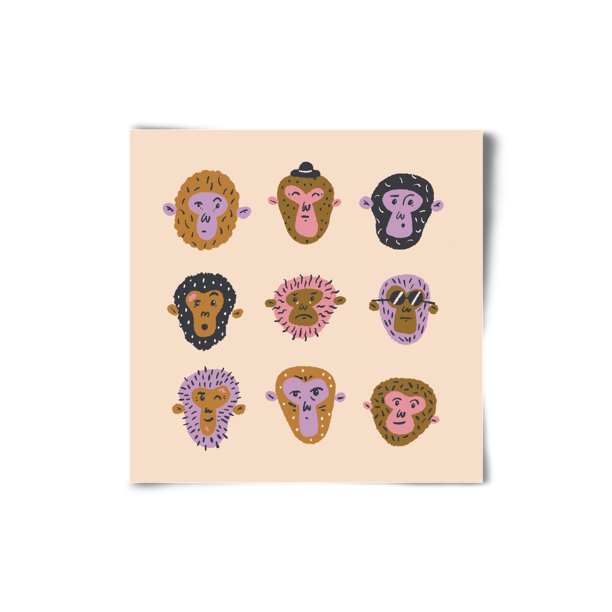 Monkey Gang, 20x20 cm, Keret nélkül