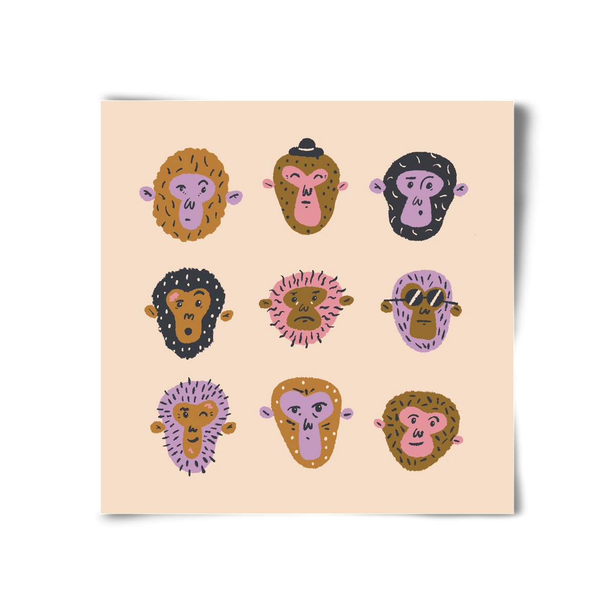 Monkey Gang, 30x30 cm, Keret nélkül