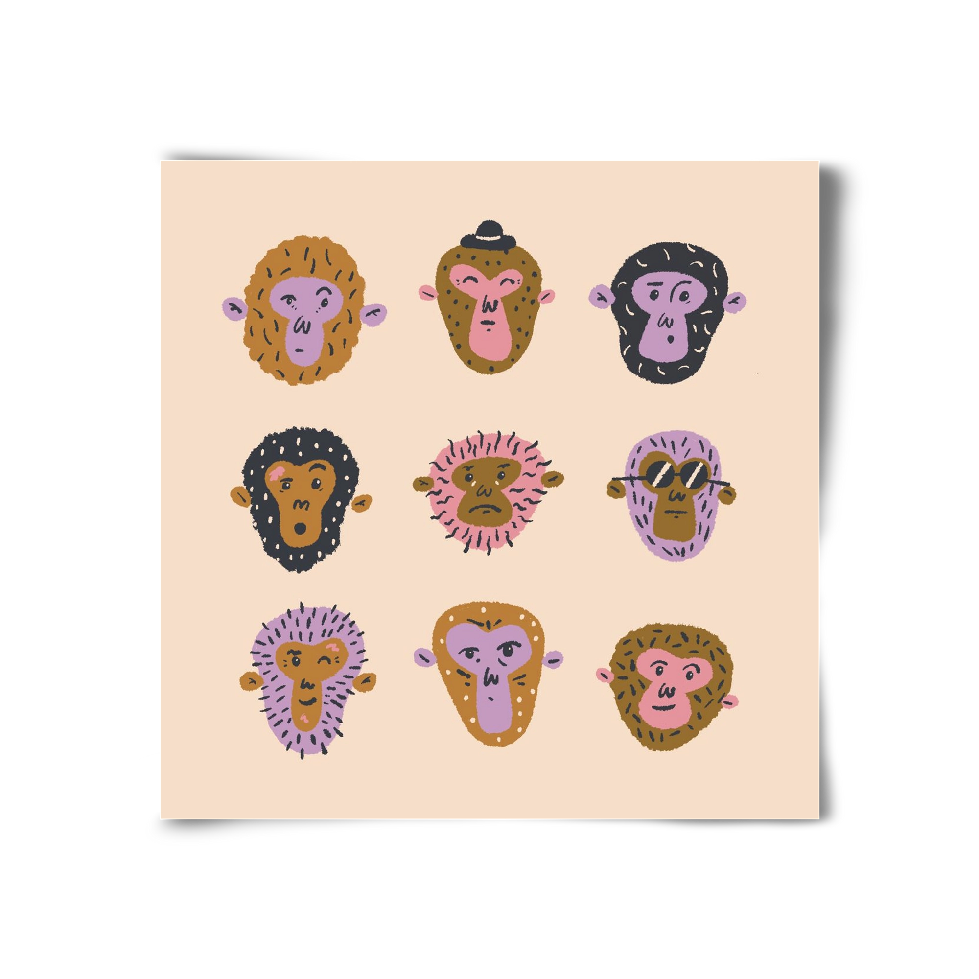 Monkey Gang, 30x30 cm, Keret nélkül