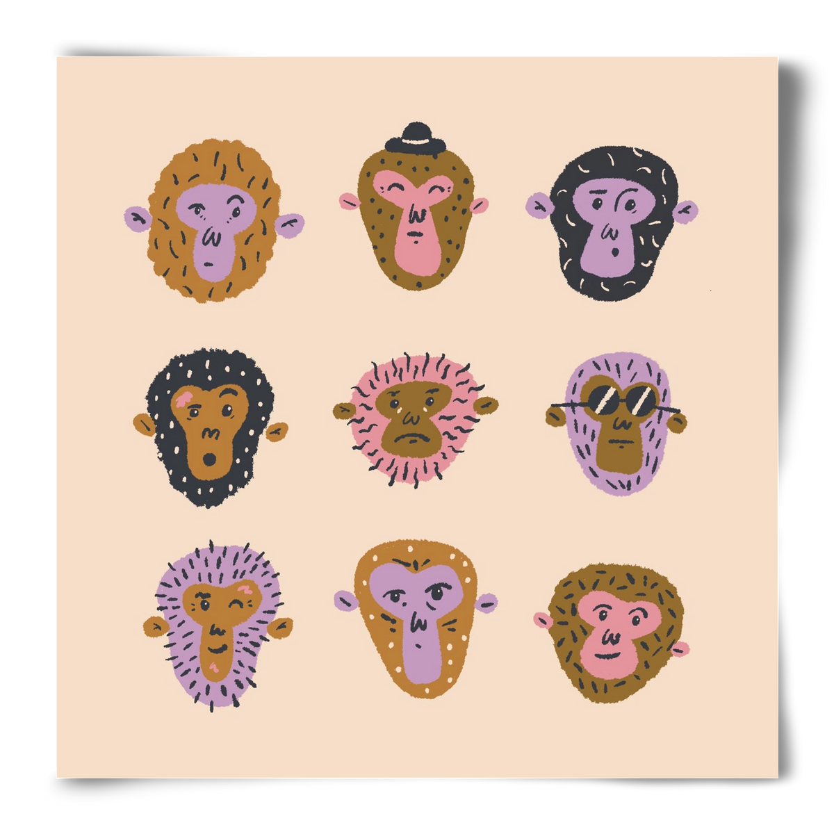 Monkey Gang, 50x50 cm, Keret nélkül