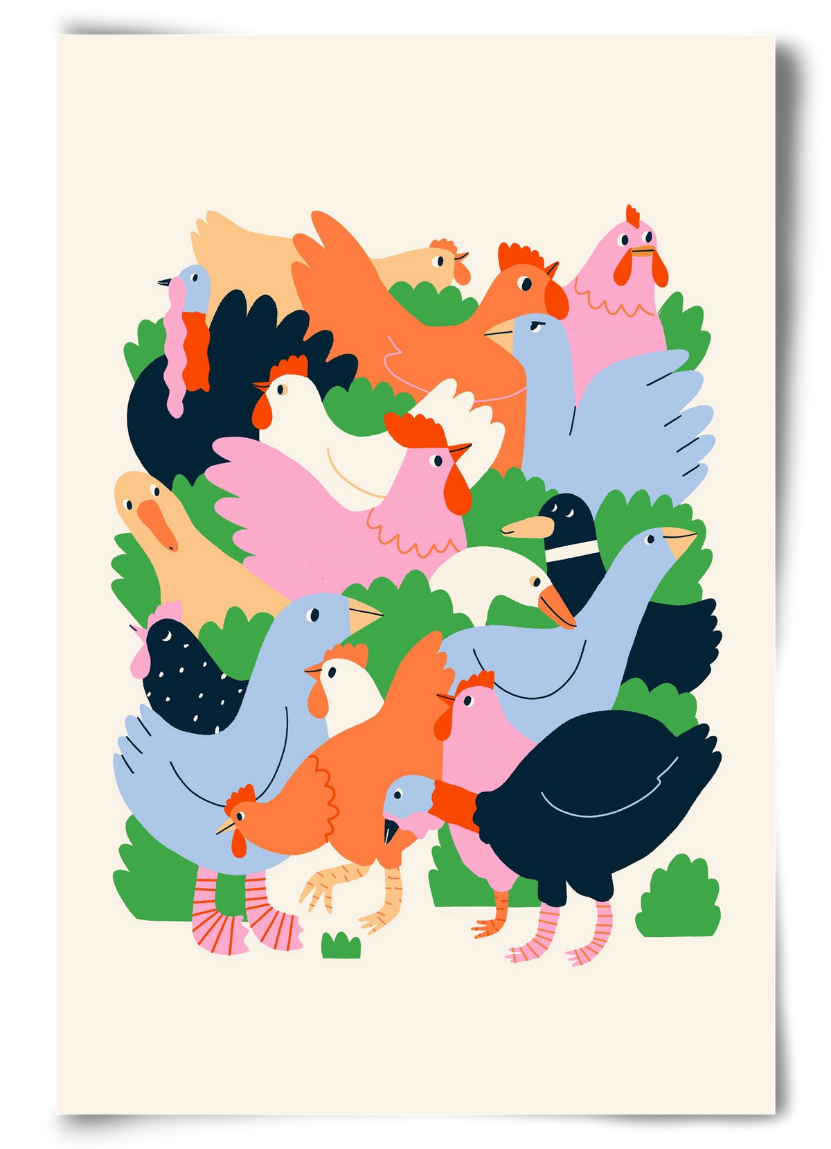 Happy Poultry Yard, 60x90 cm, Keret nélkül