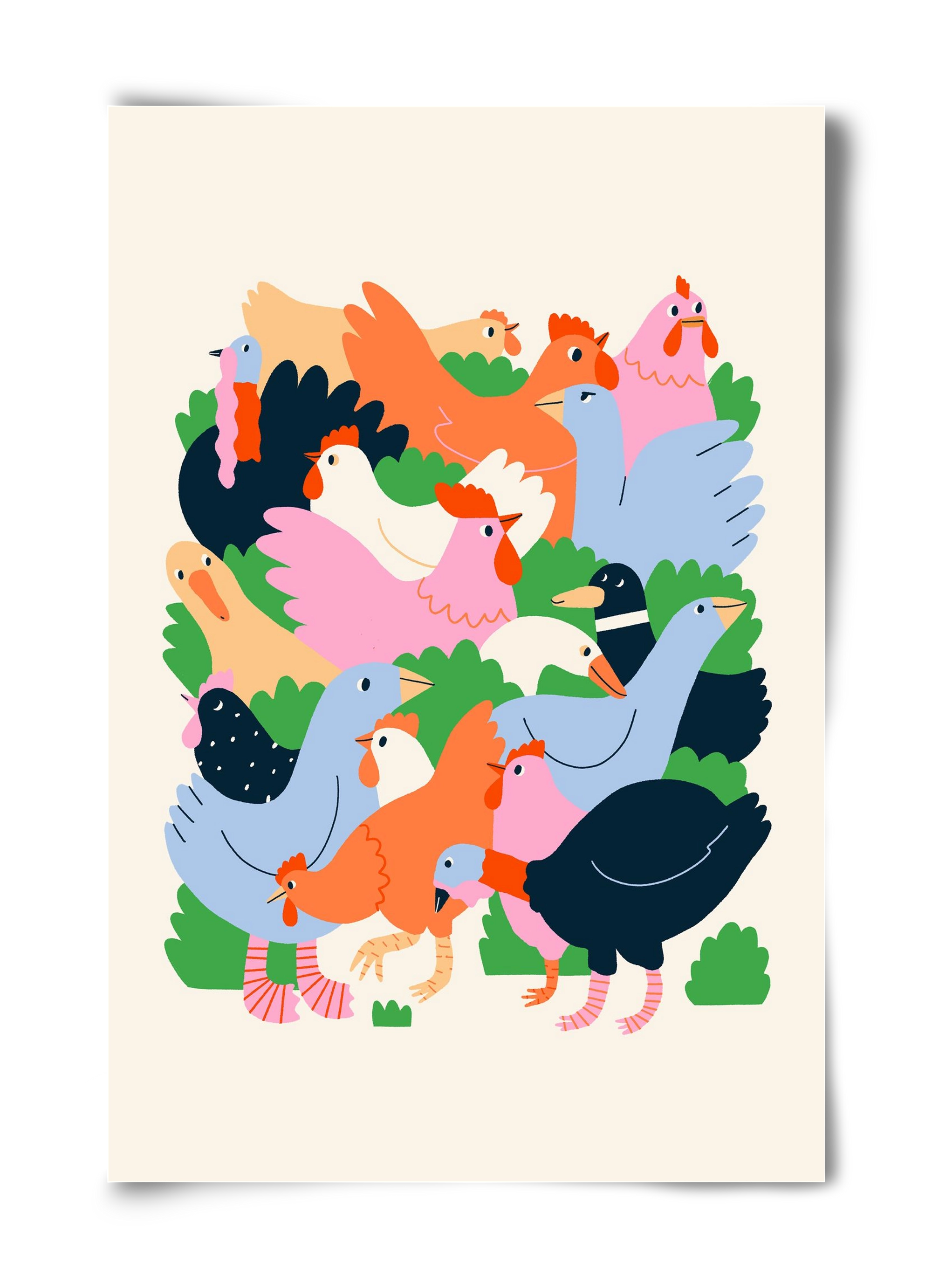 Happy Poultry Yard, 40x60 cm, Keret nélkül