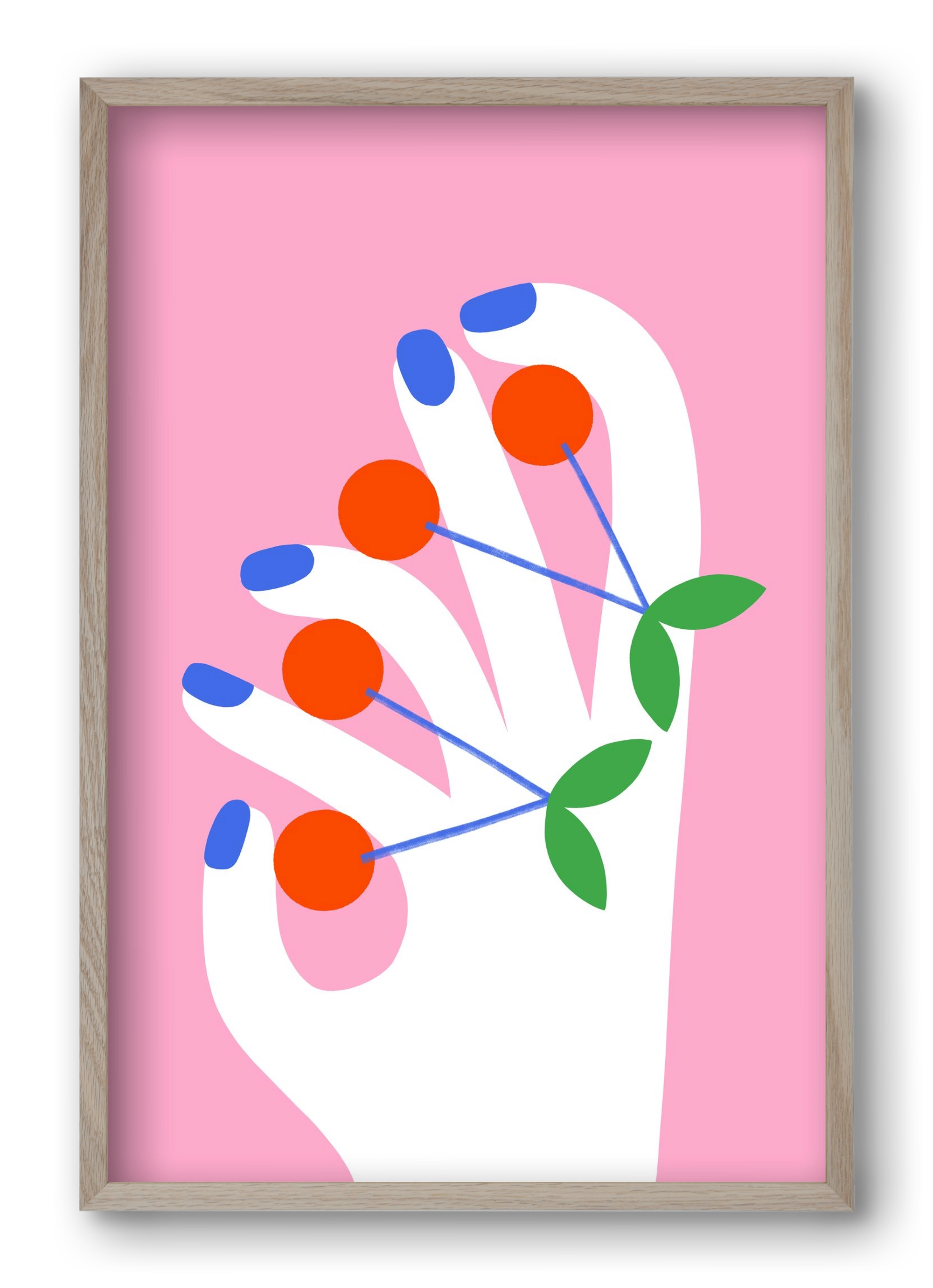 Cherries, 40x60 cm (40x60 cm), Tölgy keret