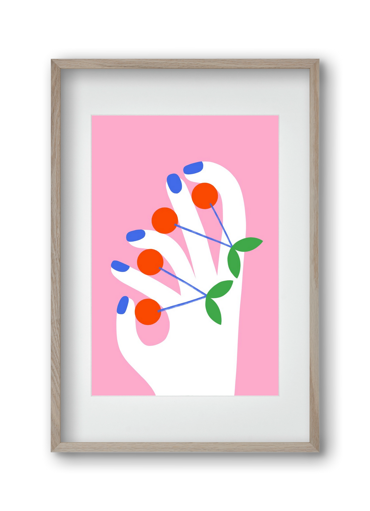 Cherries, 30x45 cm (20x30 cm), Tölgy keret, paszpartuval