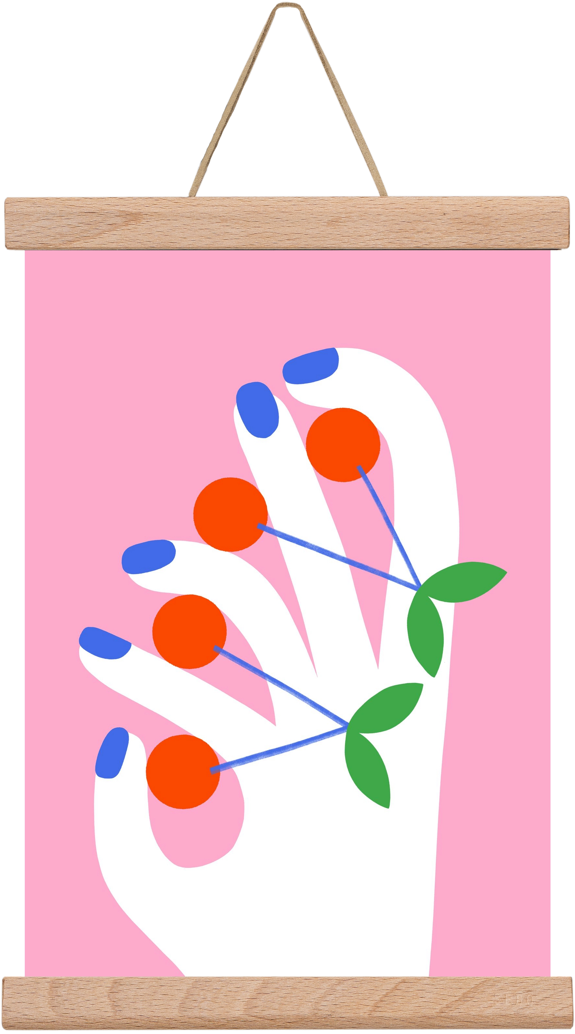 Cherries, 20x30 cm (20x30 cm), Tölgy akasztó