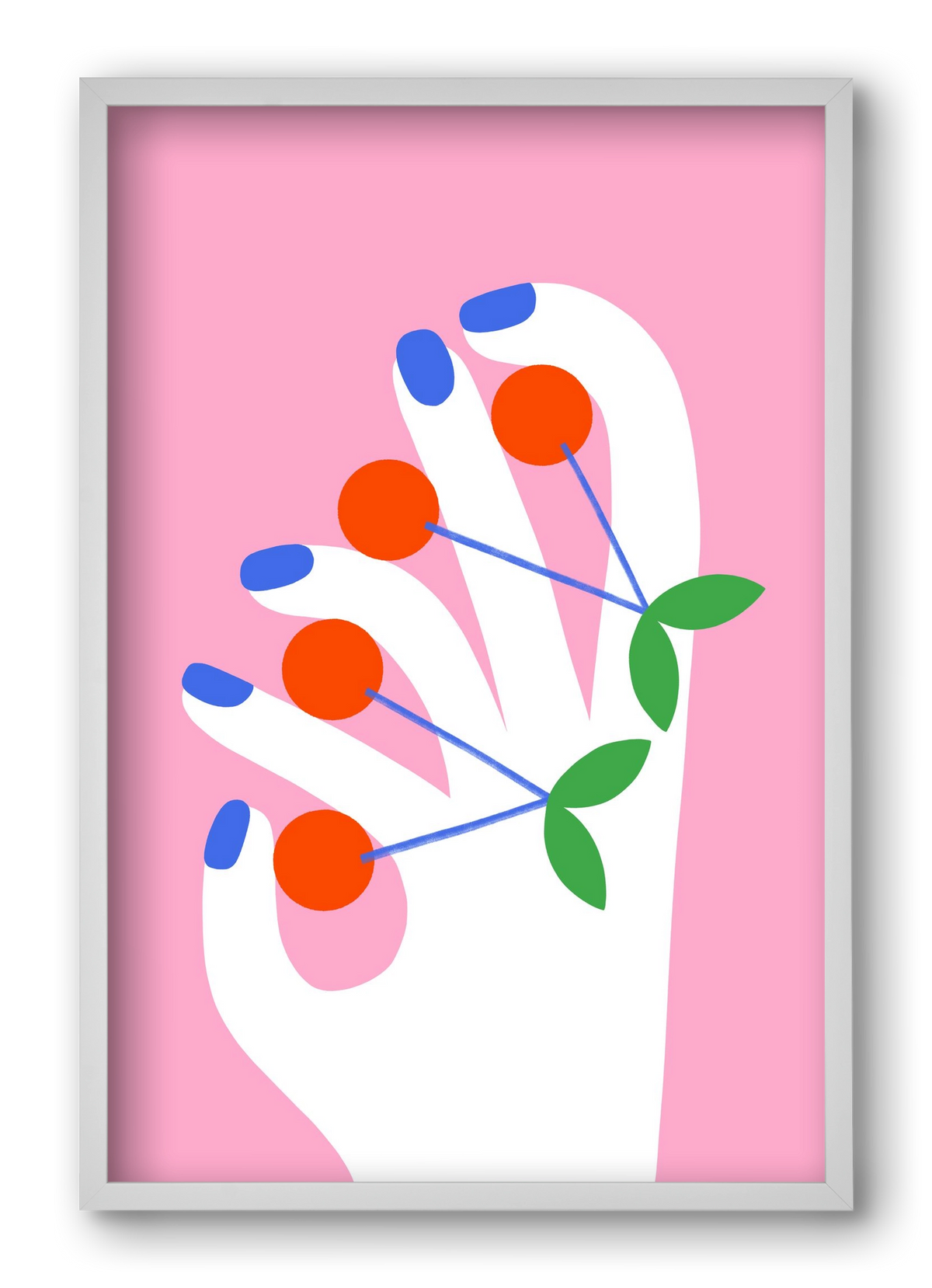 Cherries, 40x60 cm (40x60 cm), Fehér keret