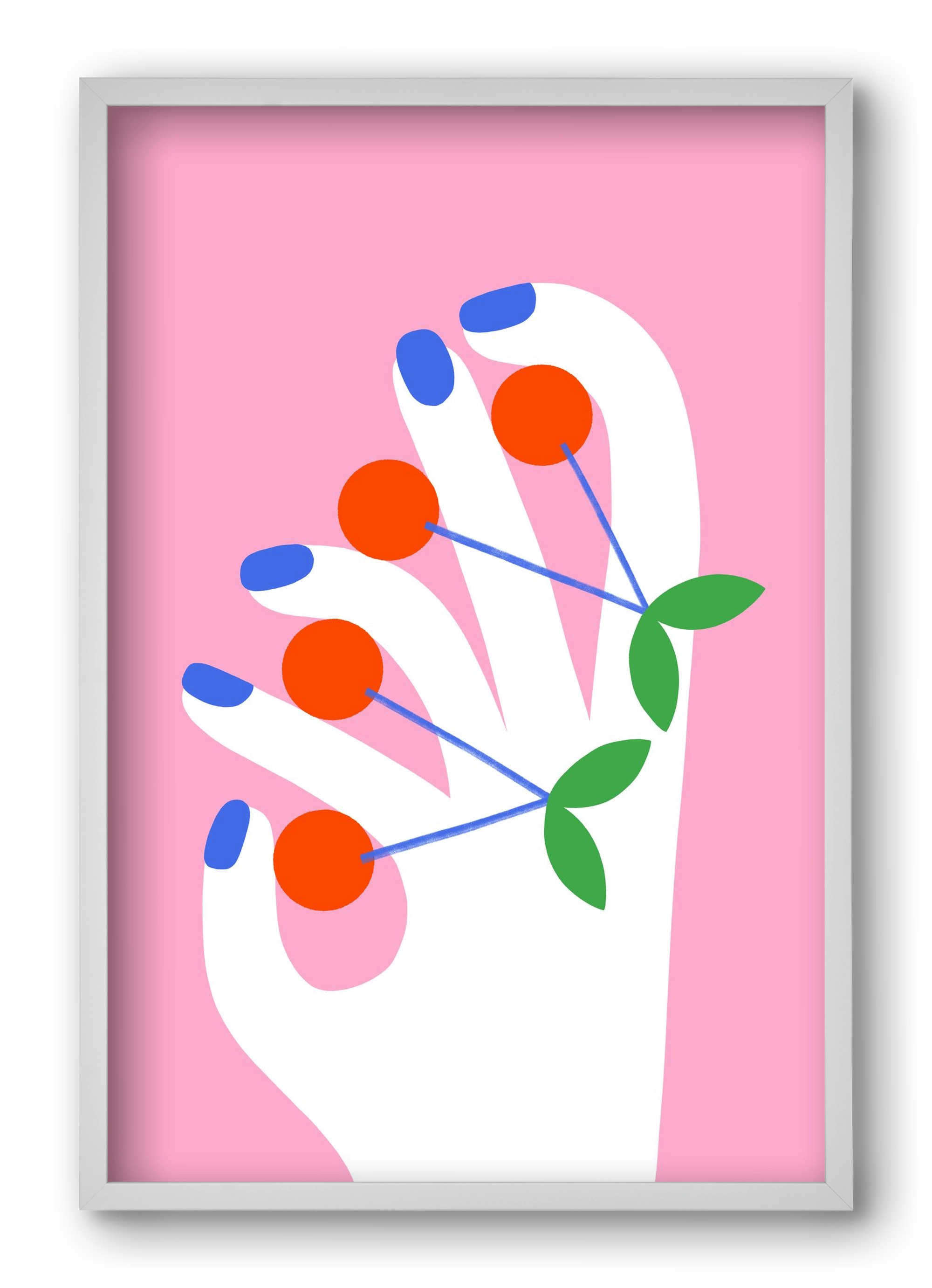 Cherries, 40x60 cm (40x60 cm), Fehér keret