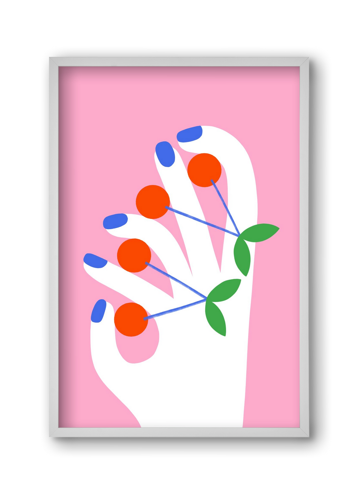 Cherries, 30x45 cm (30x45 cm), Fehér keret