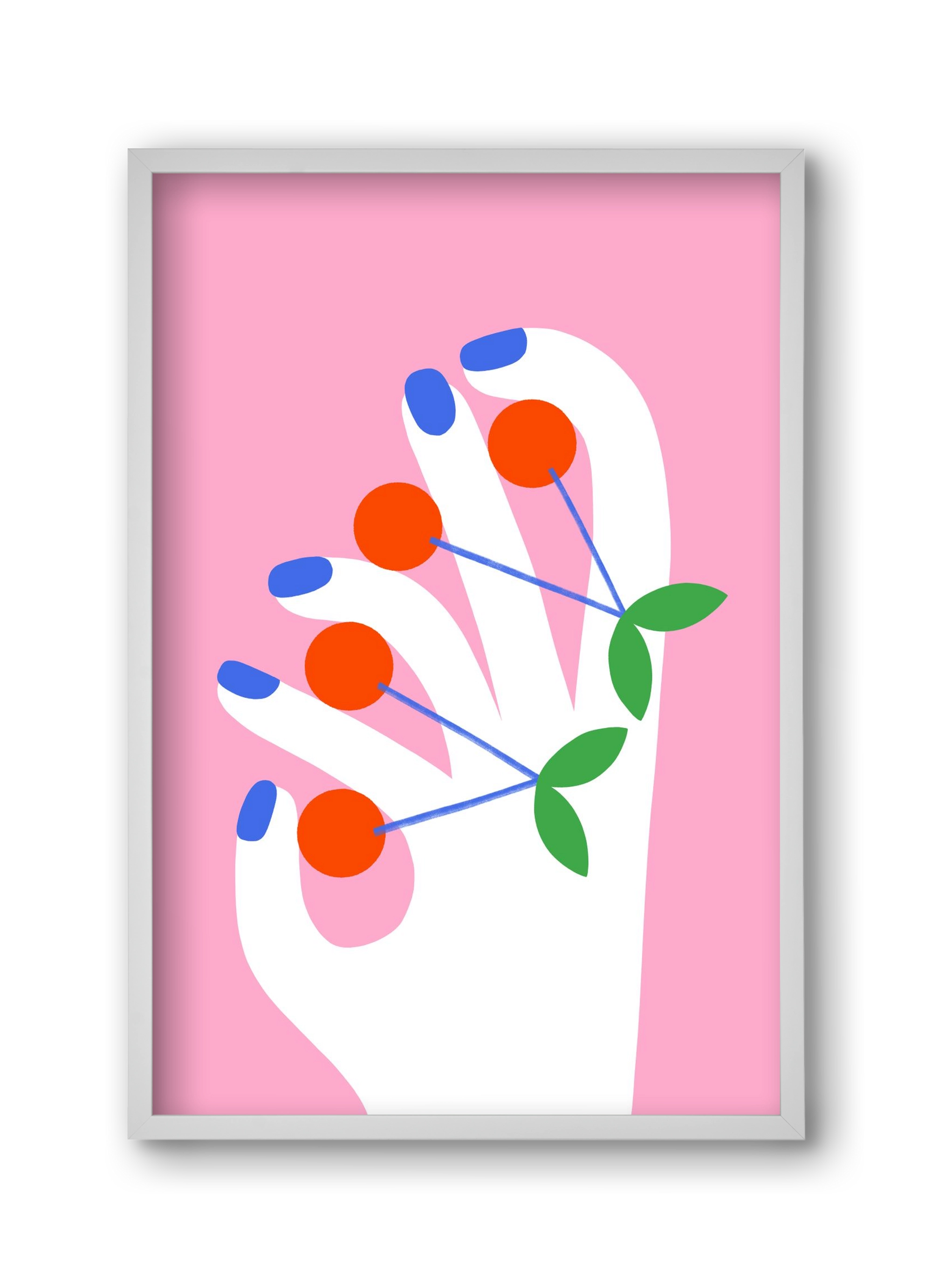 Cherries, 30x45 cm (30x45 cm), Fehér keret