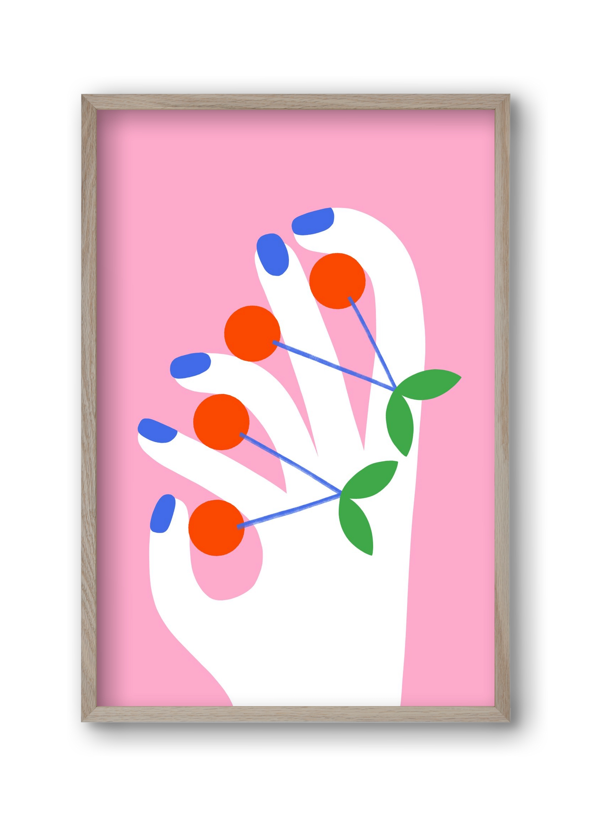 Cherries, 30x45 cm (30x45 cm), Tölgy keret