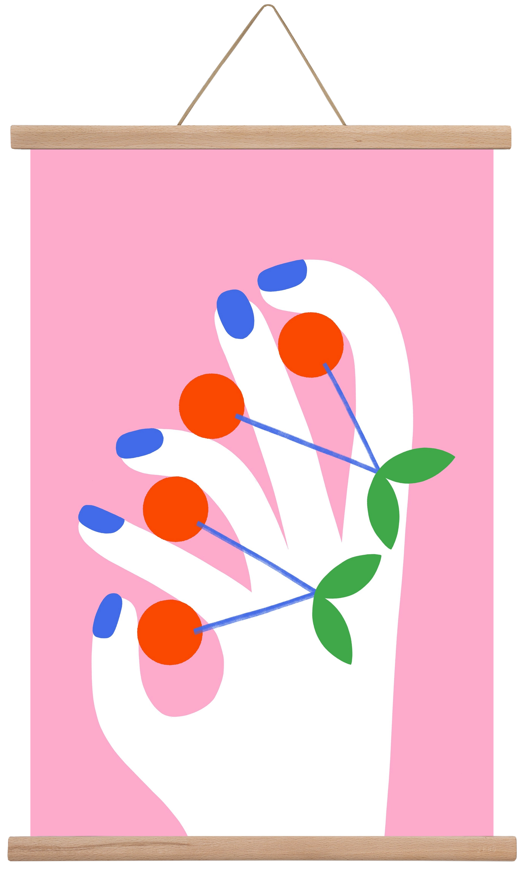 Cherries, 40x60 cm (40x60 cm), Tölgy akasztó