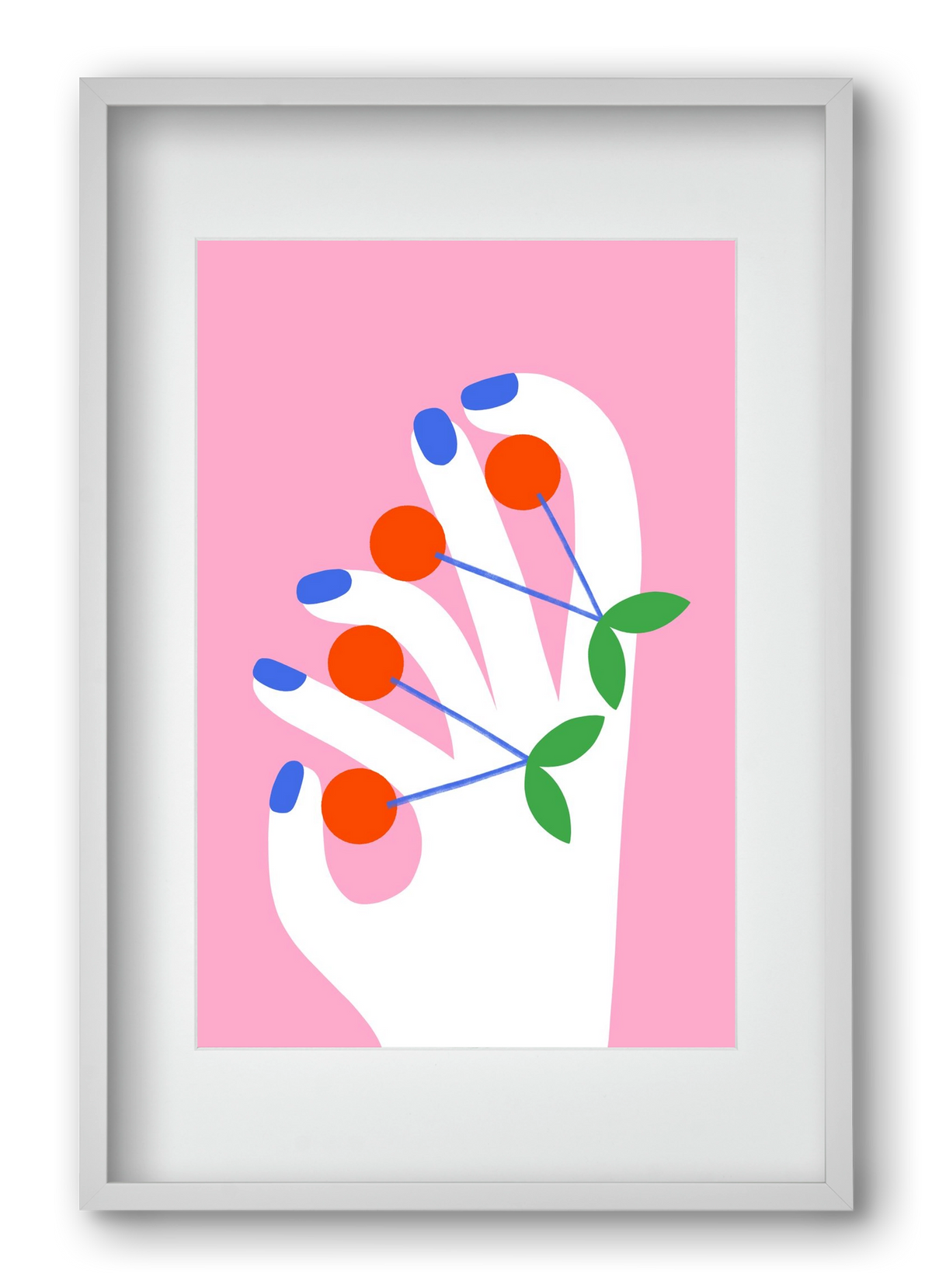 Cherries, 40x60 cm (30x45 cm), Fehér keret, paszpartuval