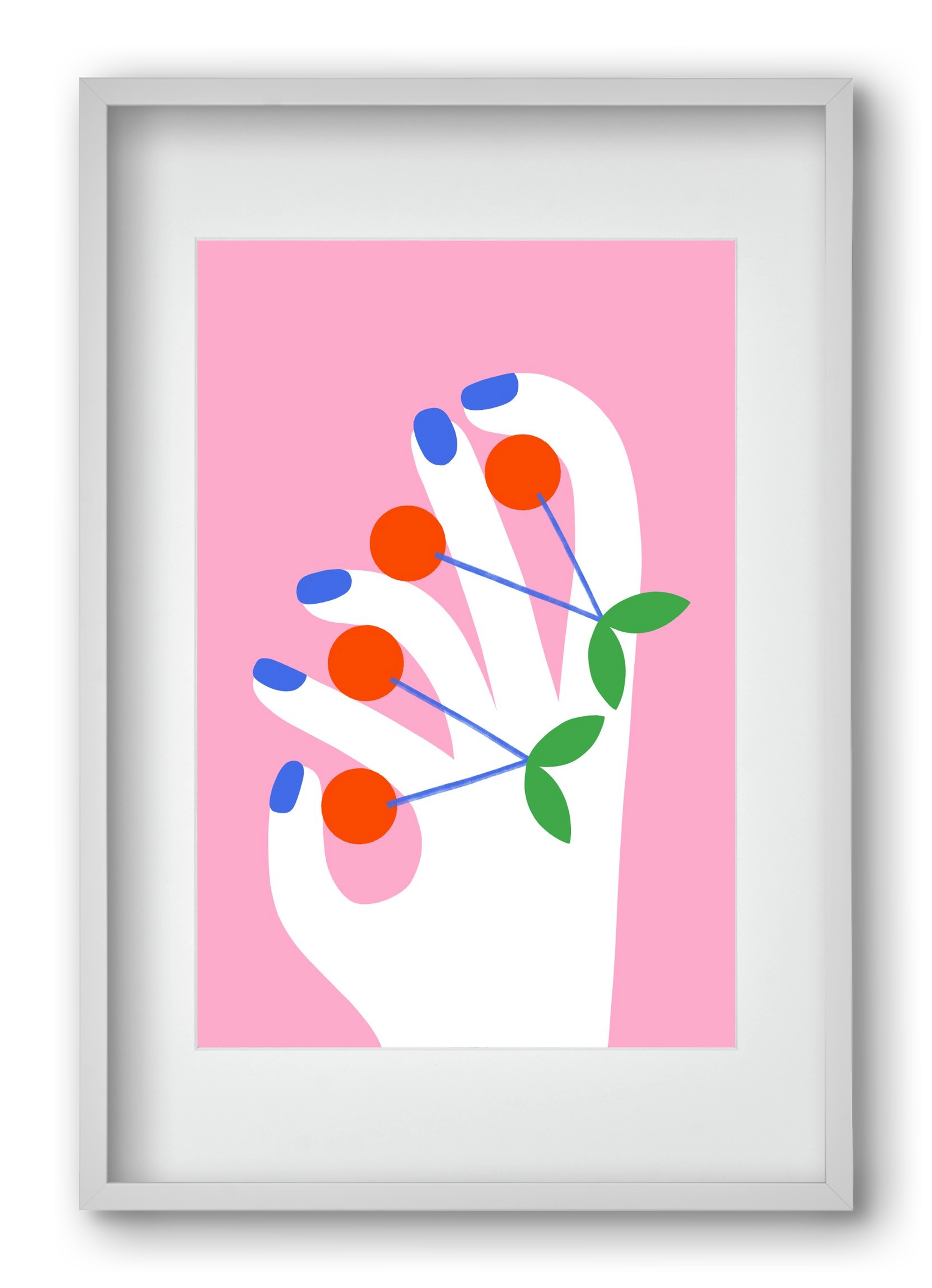 Cherries, 40x60 cm (30x45 cm), Fehér keret, paszpartuval