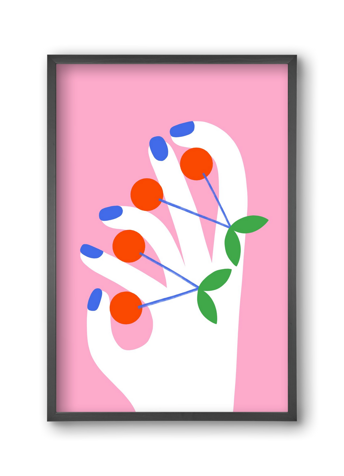 Cherries, 30x45 cm (30x45 cm), Fekete keret