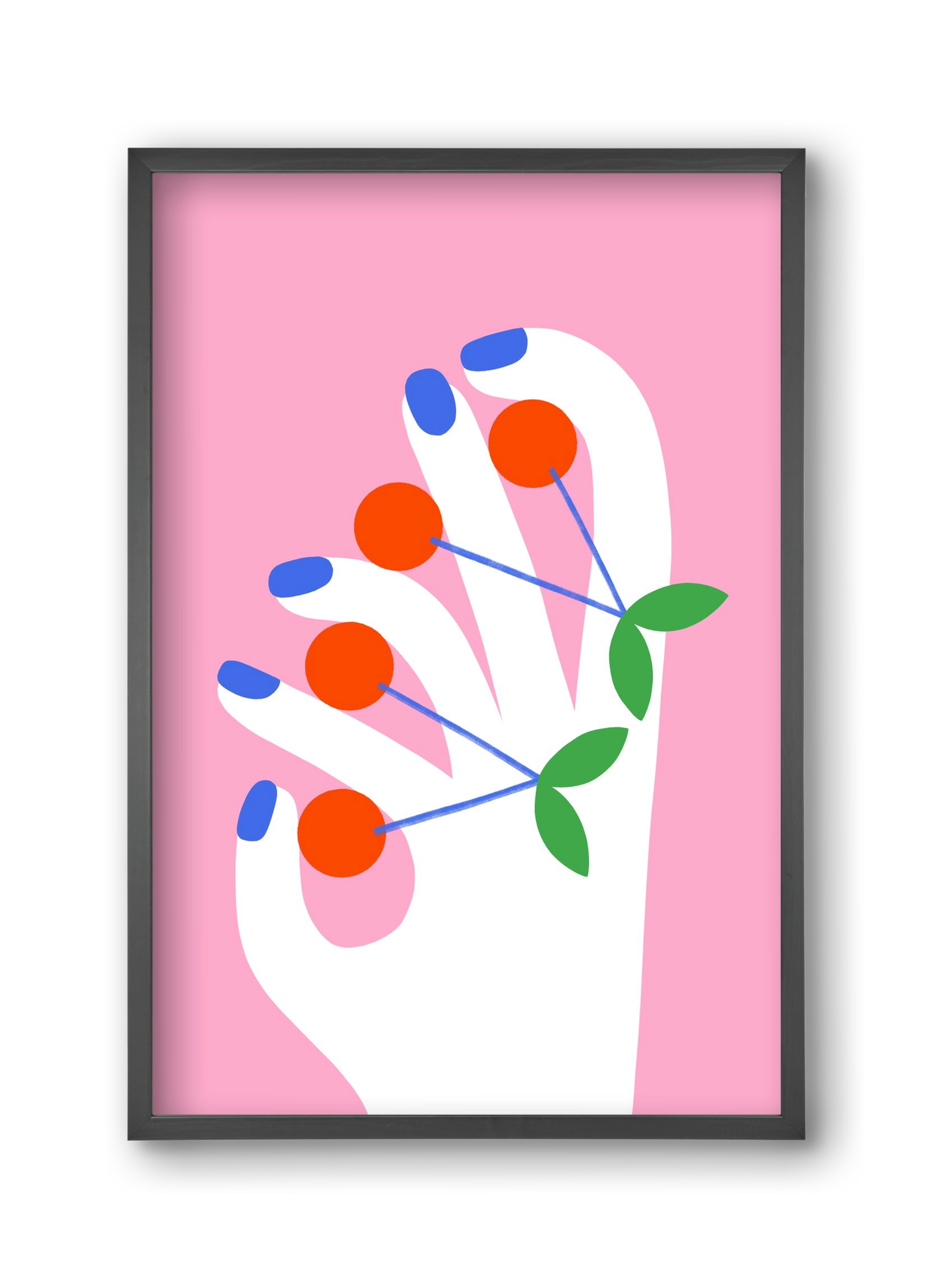 Cherries, 30x45 cm (30x45 cm), Fekete keret