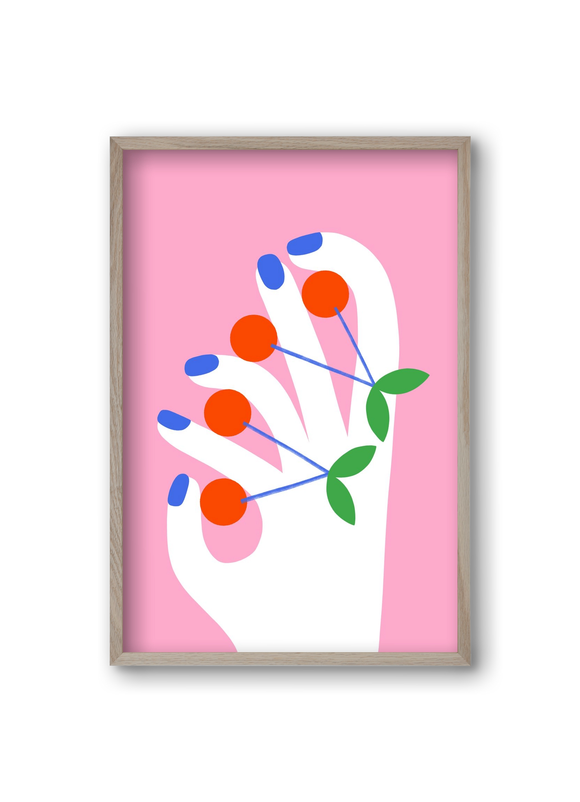 Cherries, 20x30 cm (20x30 cm), Tölgy keret