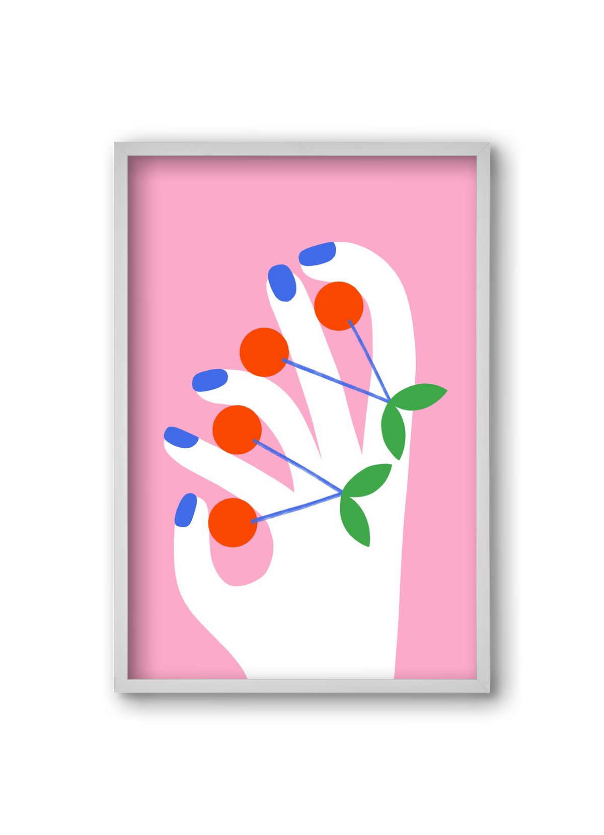 Cherries, 20x30 cm (20x30 cm), Fehér keret