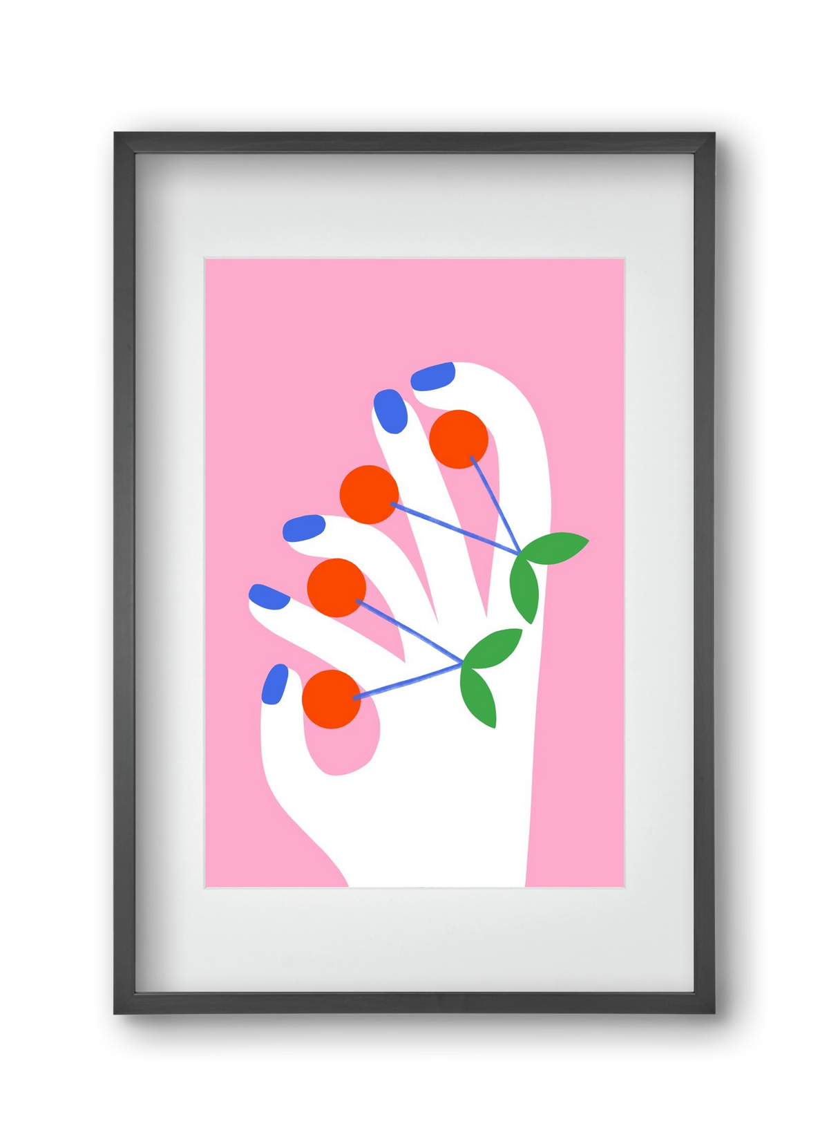 Cherries, 30x45 cm (20x30 cm), Fekete keret, paszpartuval