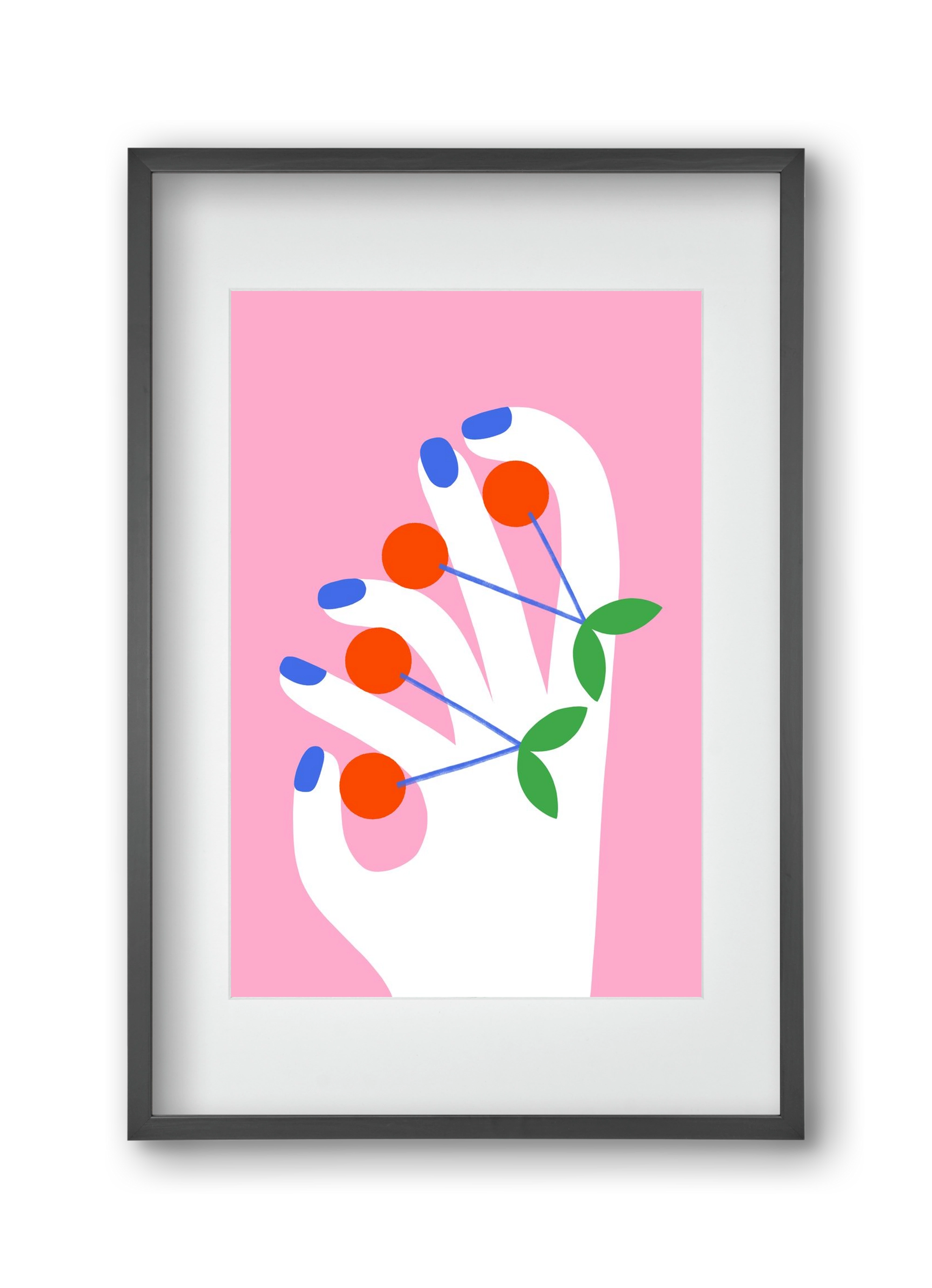 Cherries, 30x45 cm (20x30 cm), Fekete keret, paszpartuval