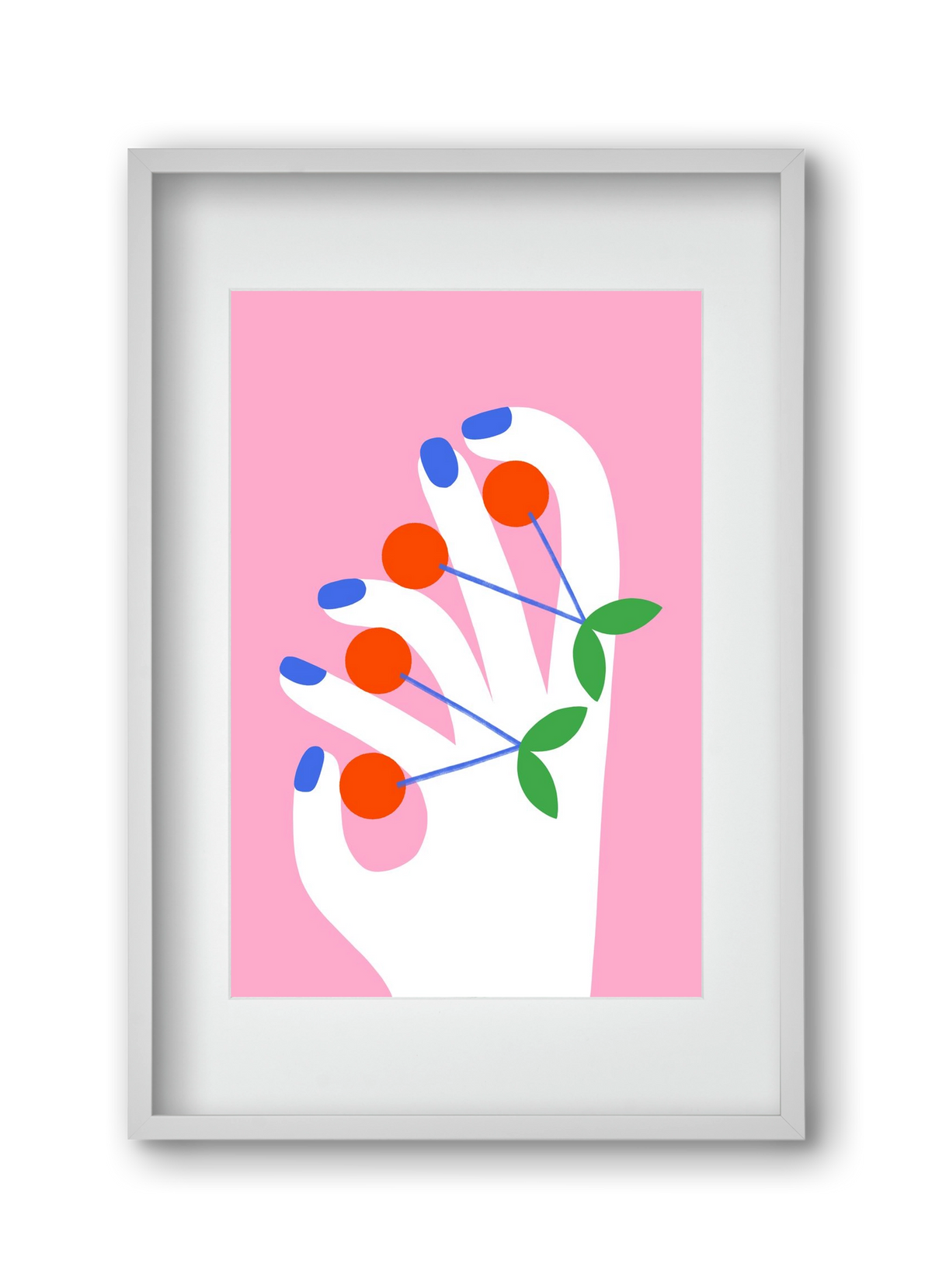 Cherries, 30x45 cm (20x30 cm), Fehér keret, paszpartuval