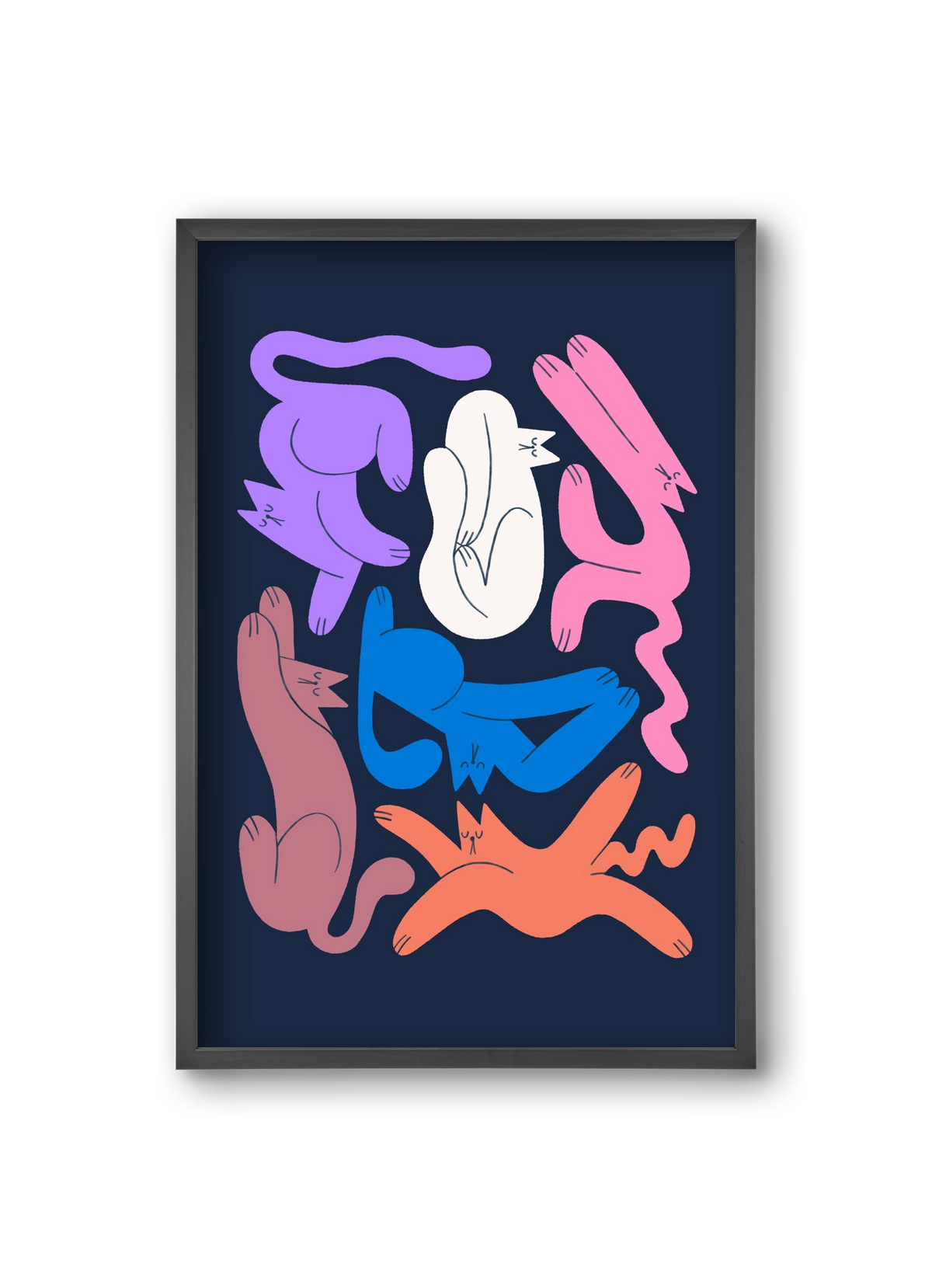 Funky Cats, 20x30 cm (20x30 cm), Fekete keret