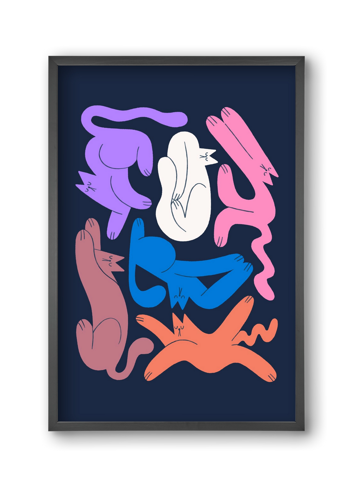 Funky Cats, 30x45 cm (30x45 cm), Fekete keret