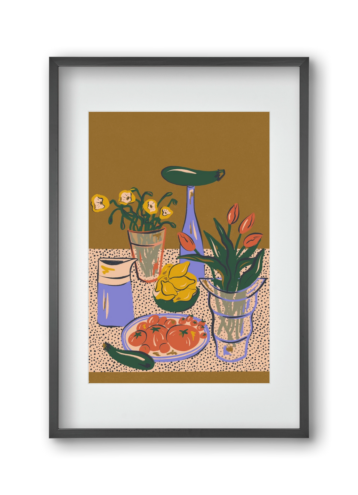 Kitchen Stillife, 30x45 cm (20x30 cm), Fekete keret, paszpartuval